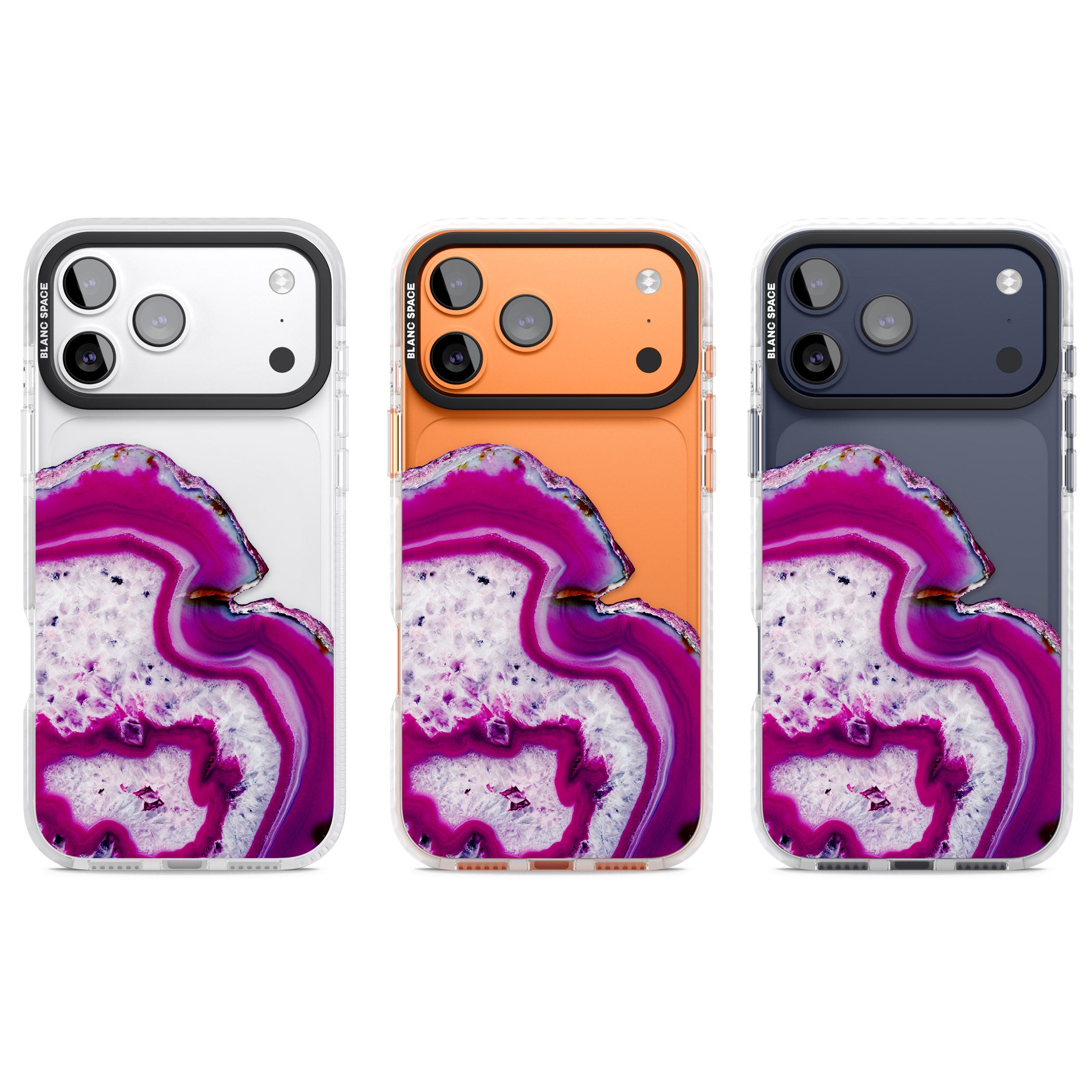 Violet Crystal Agate iPhone 17 Pro Impact Clear Phone Case APT Impact Protection