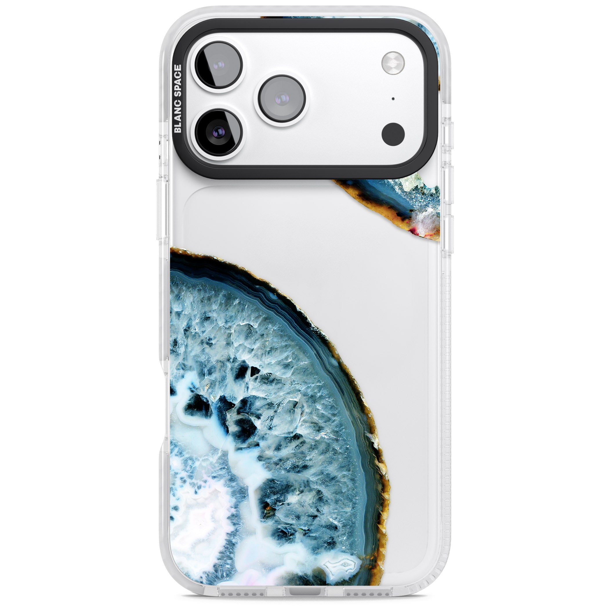 Blue Agate Slice iPhone 17 Pro Impact Clear Phone Case