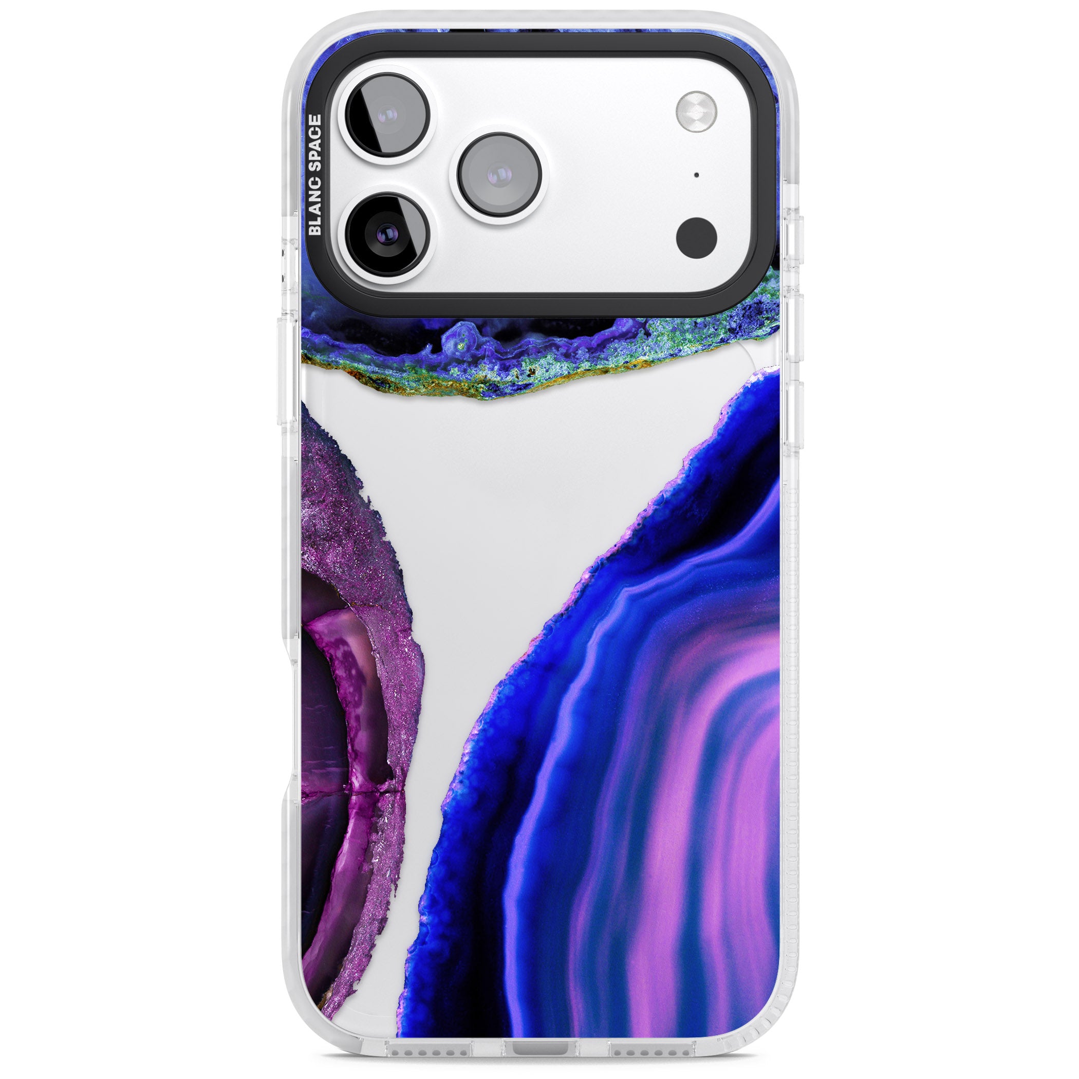 Violet Agate Slice iPhone 17 Pro Impact Clear Phone Case