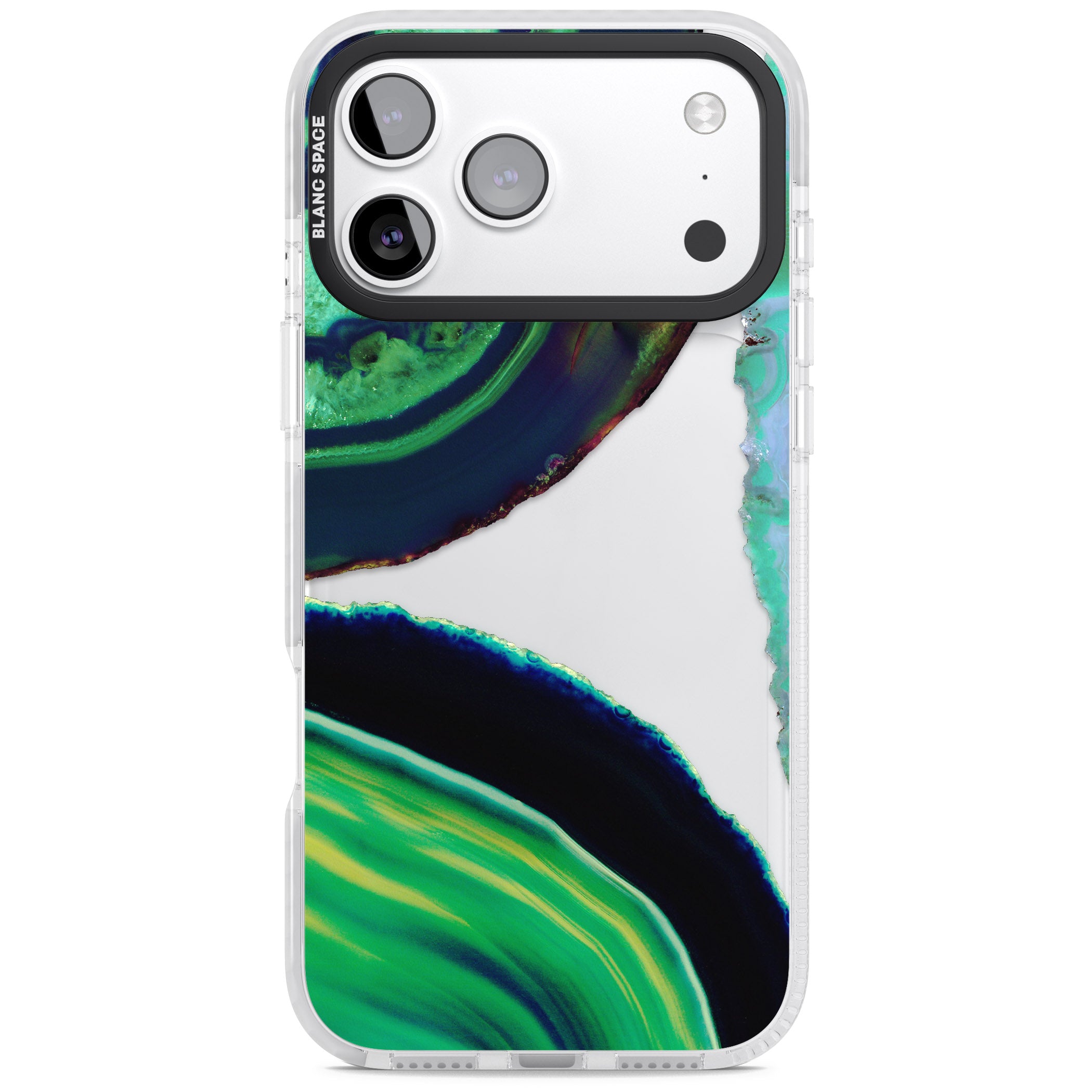 Green Geode Glow iPhone 17 Pro Impact Clear Phone Case