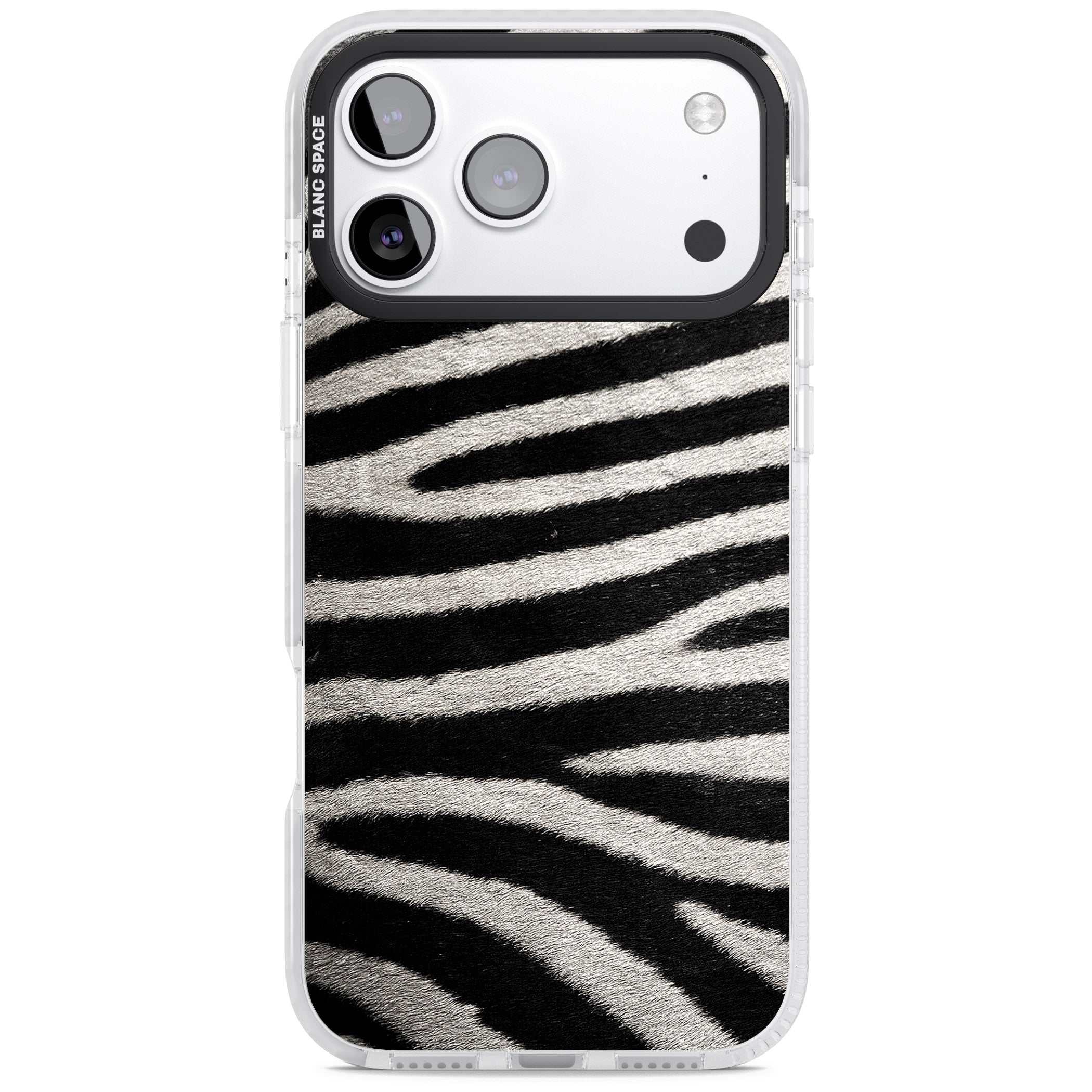 Zebra Print iPhone 17 Pro Max Impact Clear Phone Case