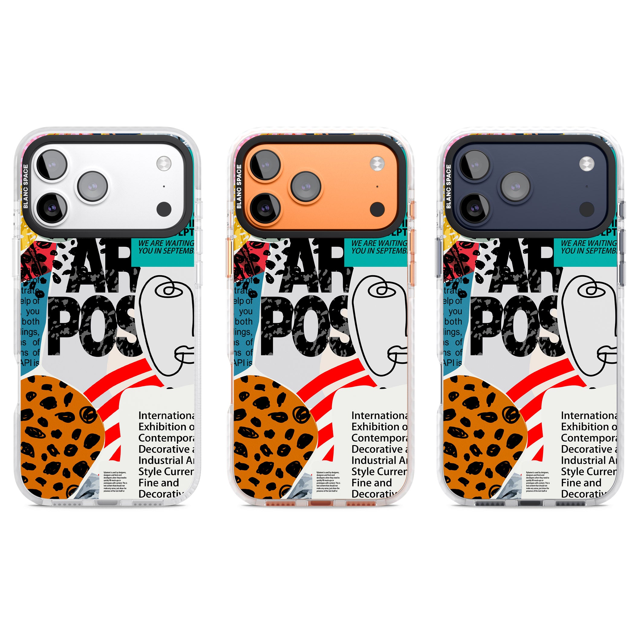 Abstract Art Poster iPhone 17 Pro Impact Clear Phone Case APT Impact Protection