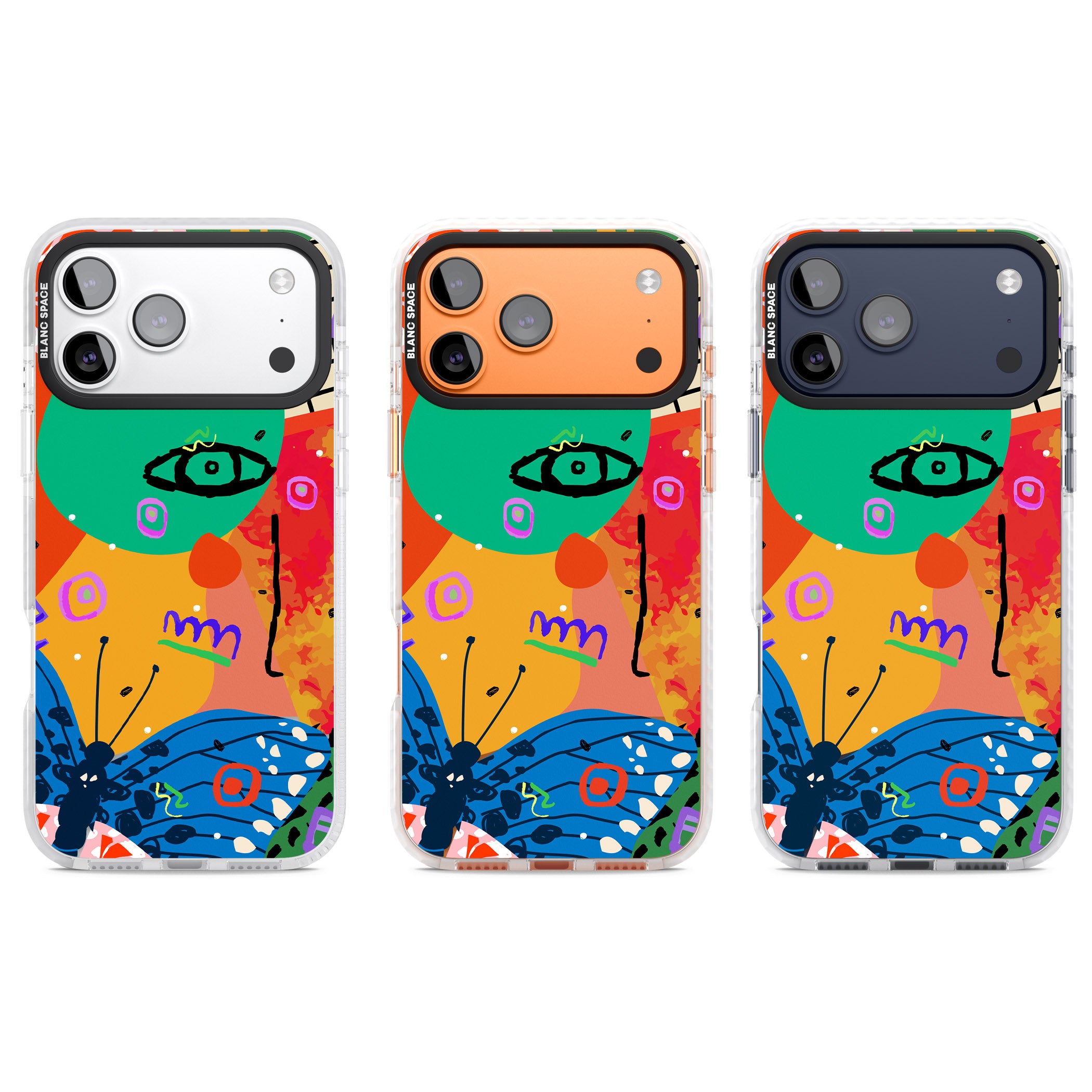 Abstract Butterfly iPhone 17 Pro Impact Clear Phone Case APT Impact Protection