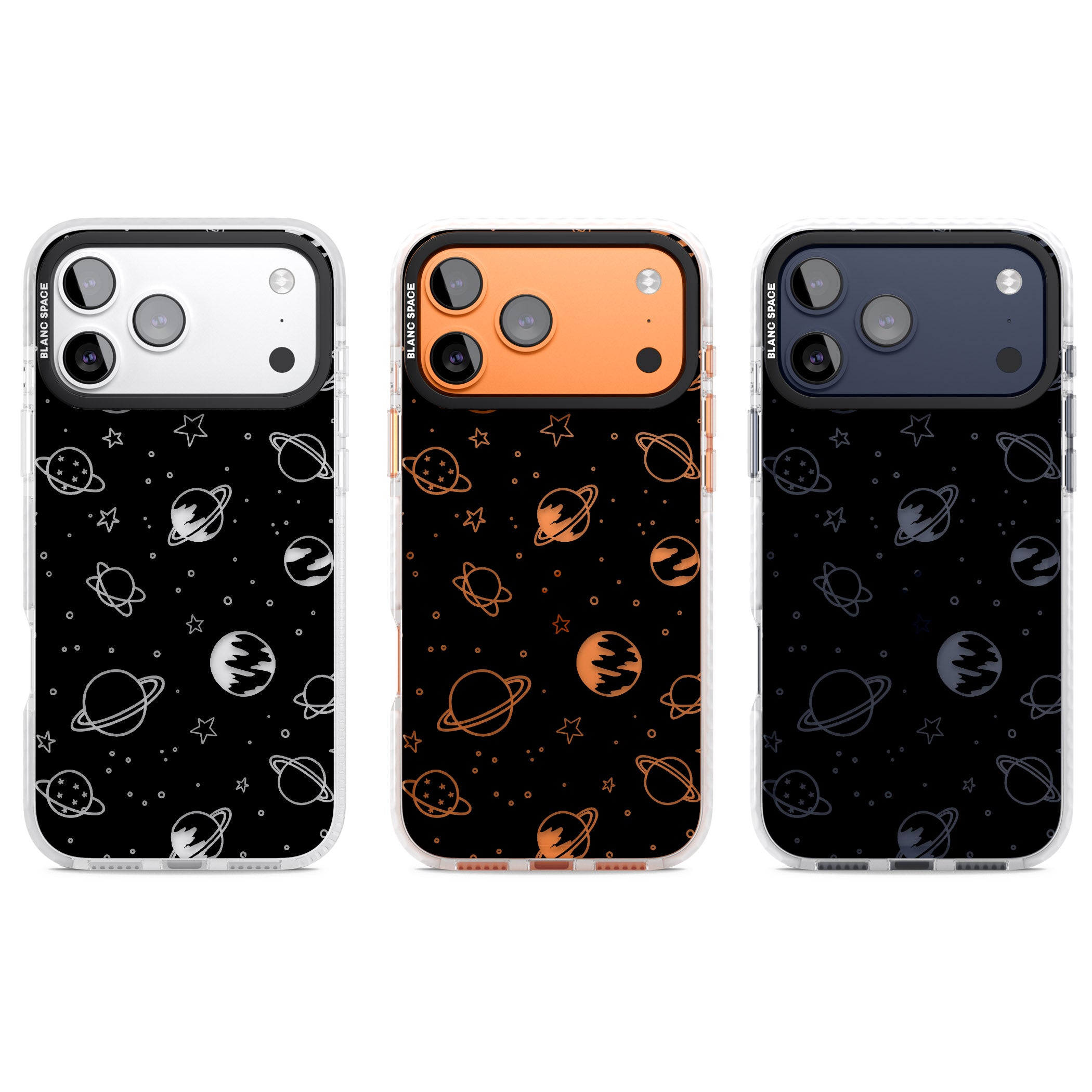 Cosmic Sketch Clear Black iPhone 17 Pro Impact Clear Phone Case APT Impact Protection