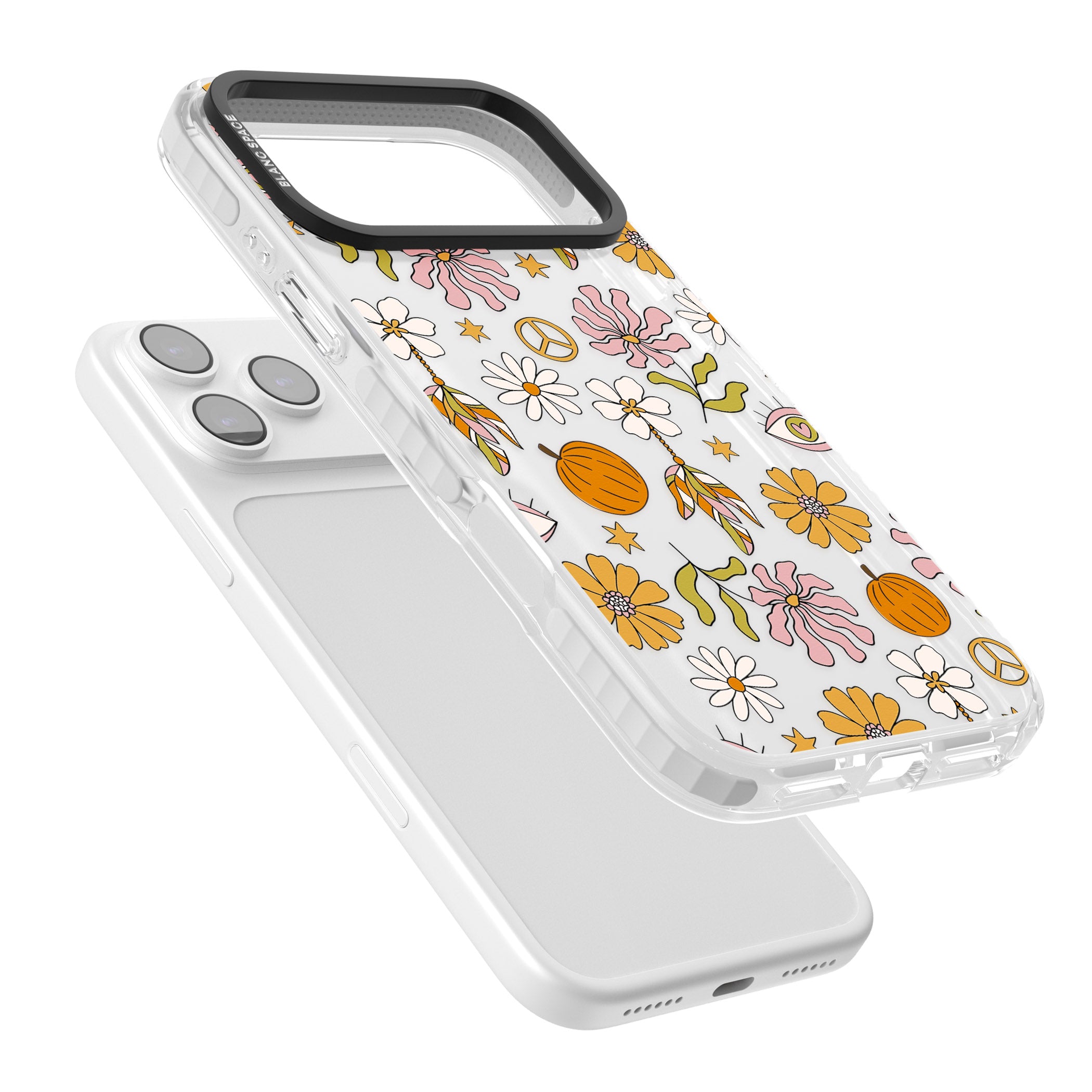 Retro Boho Fall Floral iPhone 17 Pro Max Impact Clear Phone Case Colours