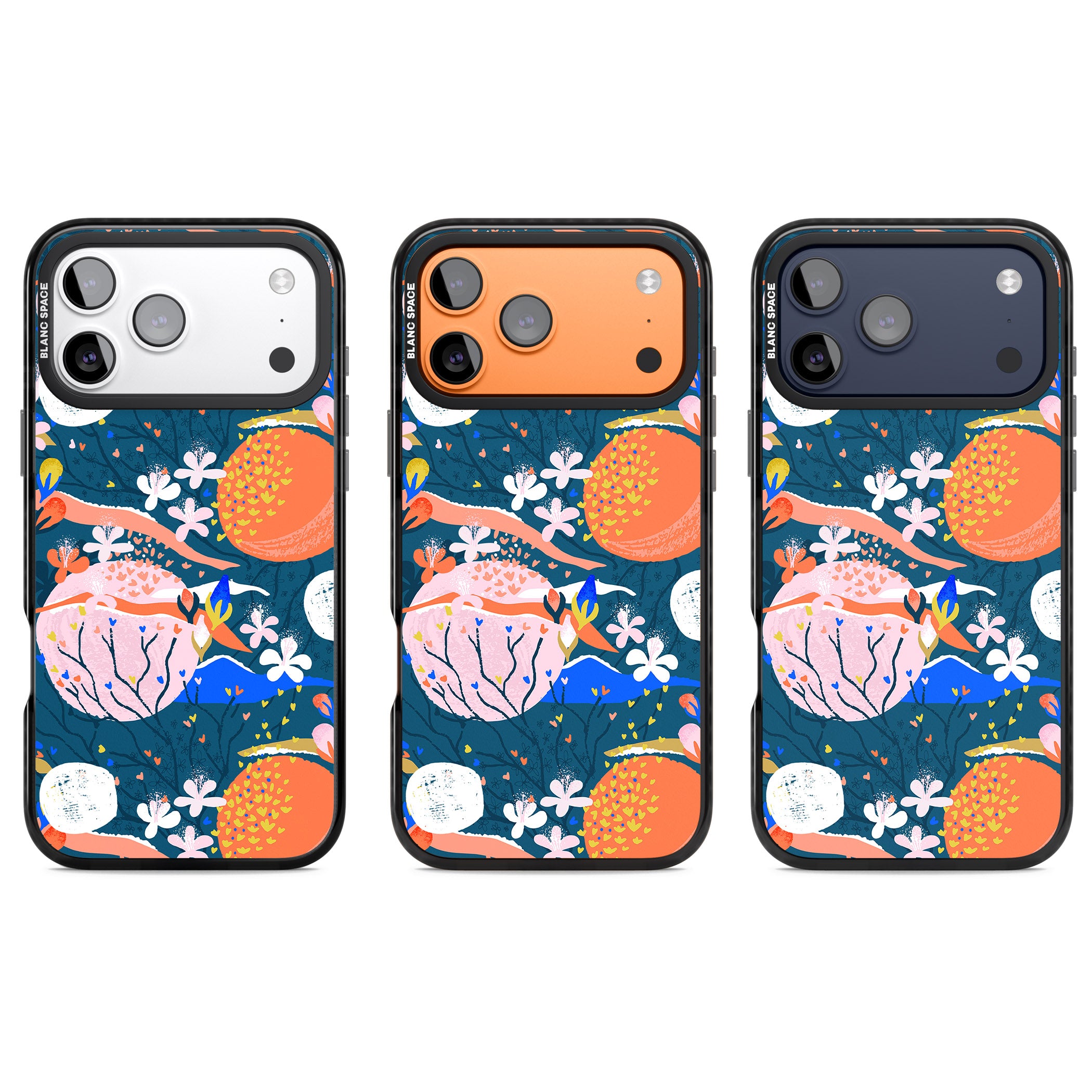 Vibrant Coral Pattern iPhone 17 Pro Impact Black Phone Case APT Impact Protection