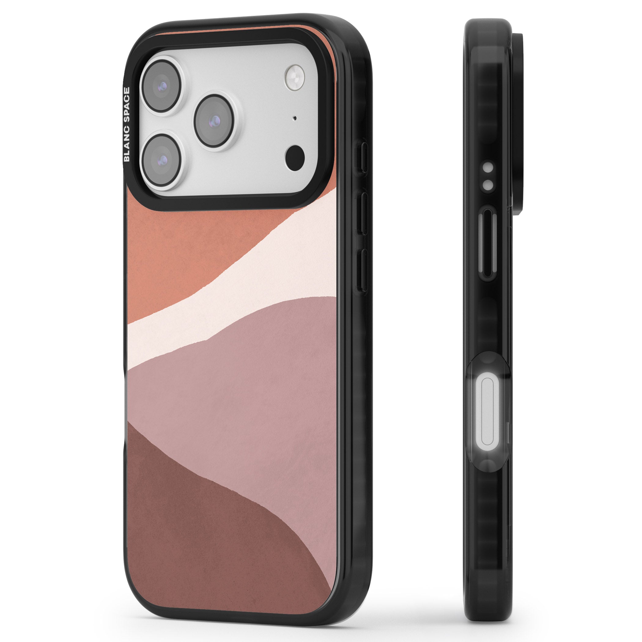 Lush Abstract Watercolour Design #2 iPhone 17 Pro Impact Black Phone Case Side Profile