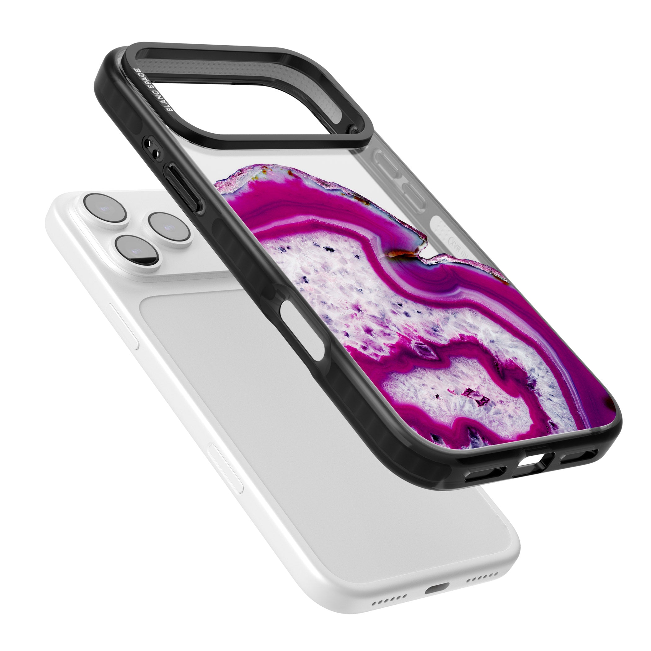 Violet Crystal Agate iPhone 17 Pro Impact Black Phone Case Colours