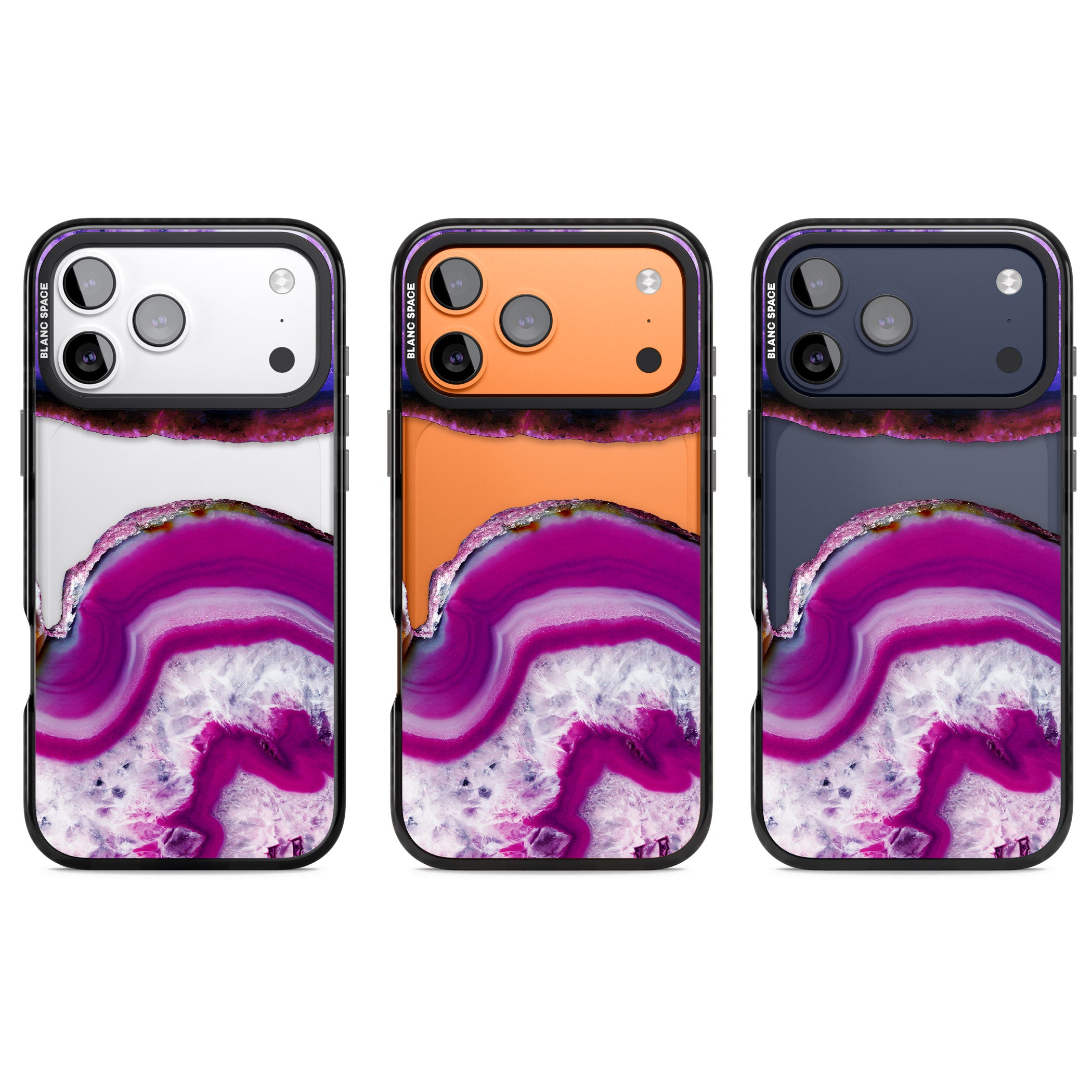 Amethyst Crystal Slice iPhone 17 Pro Impact Black Phone Case APT Impact Protection