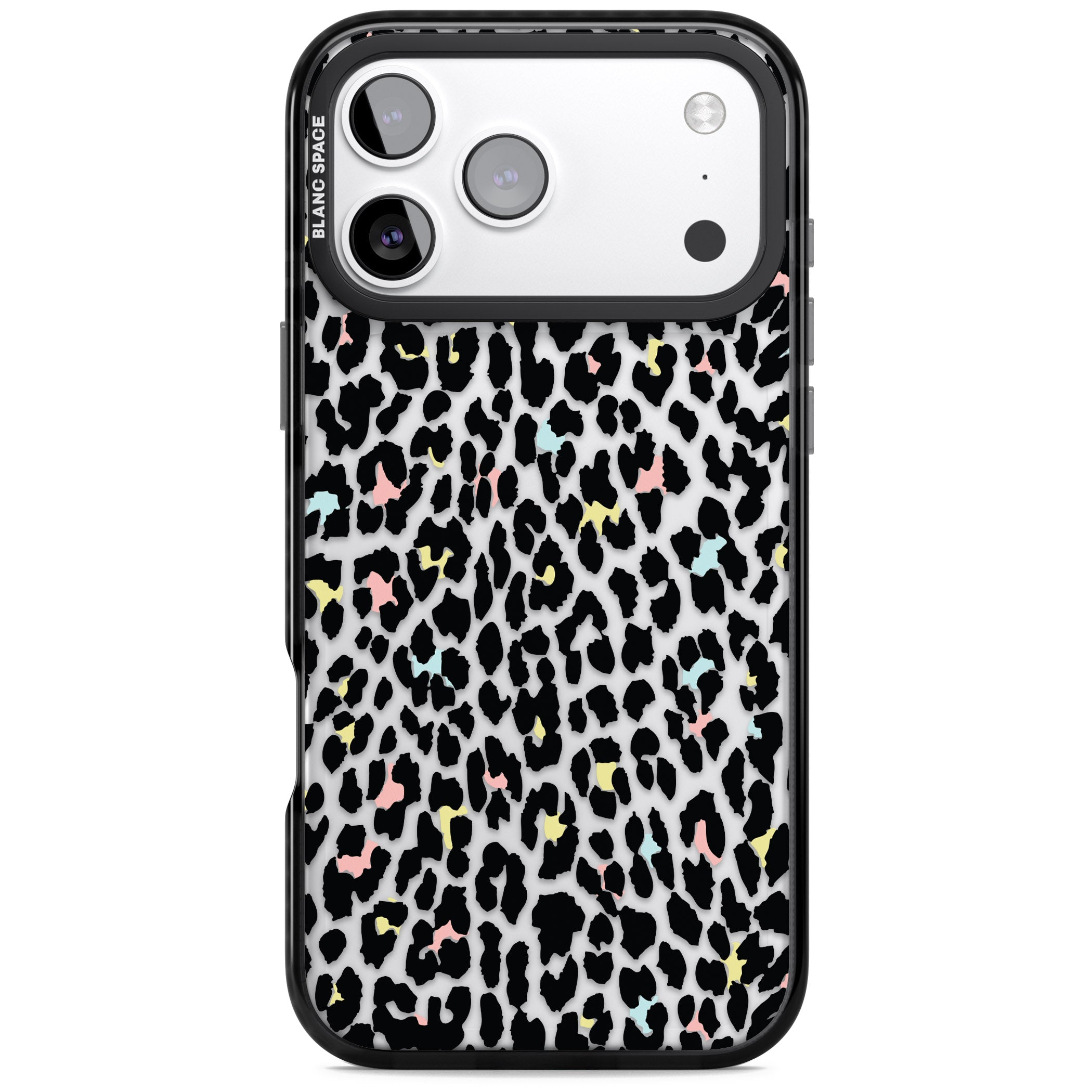 Pastel Leopard Print iPhone 17 Pro Impact Black Phone Case