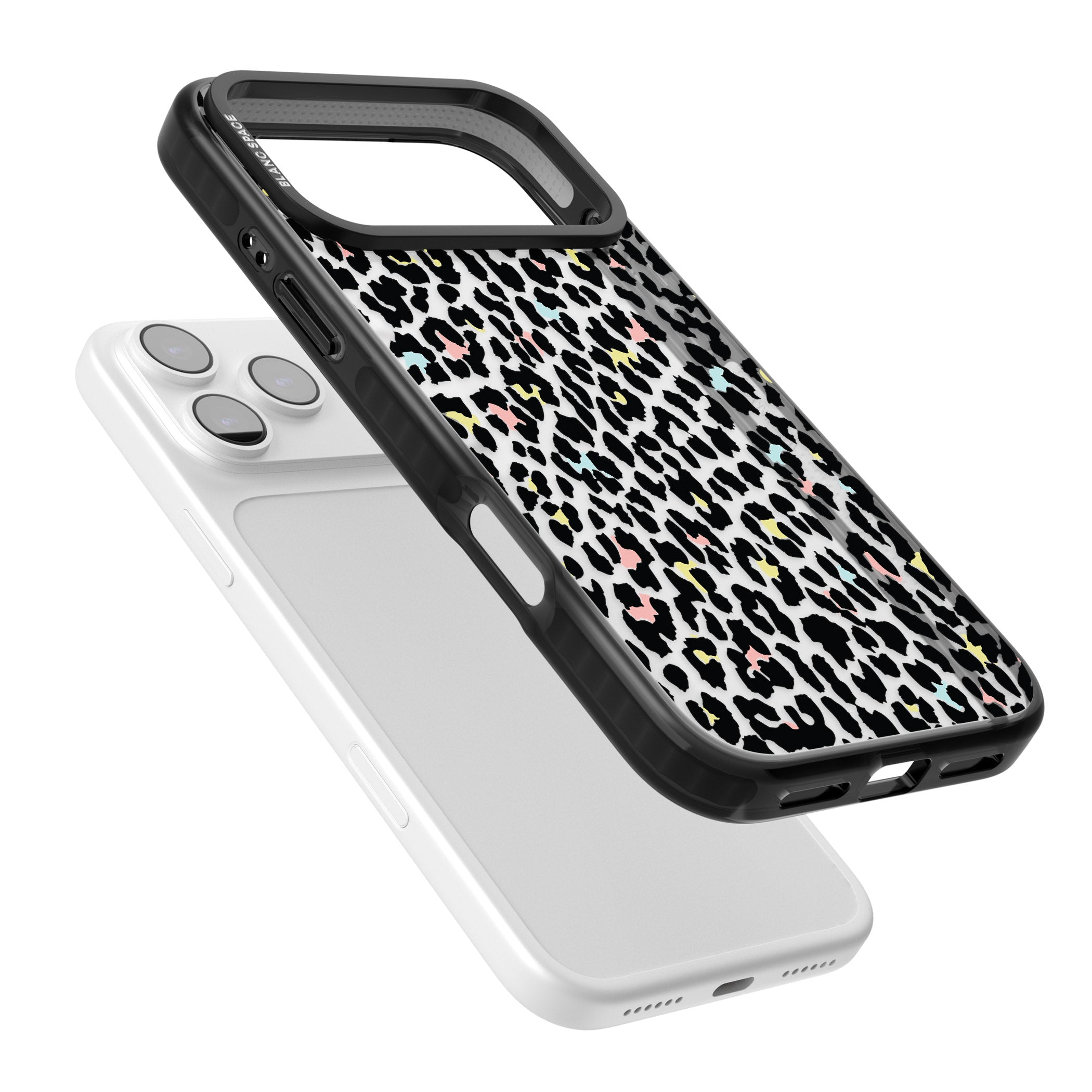 Pastel Leopard Print iPhone 17 Pro Impact Black Phone Case Colours