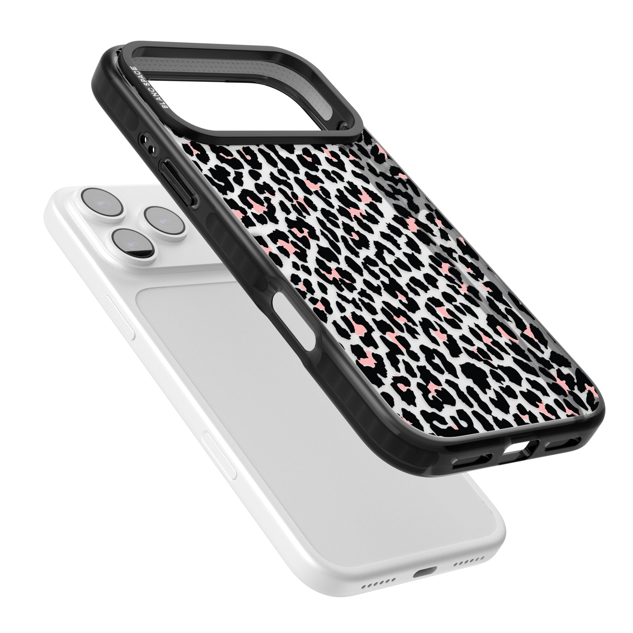 Pink Leopard Print iPhone 17 Pro Impact Black Phone Case Colours