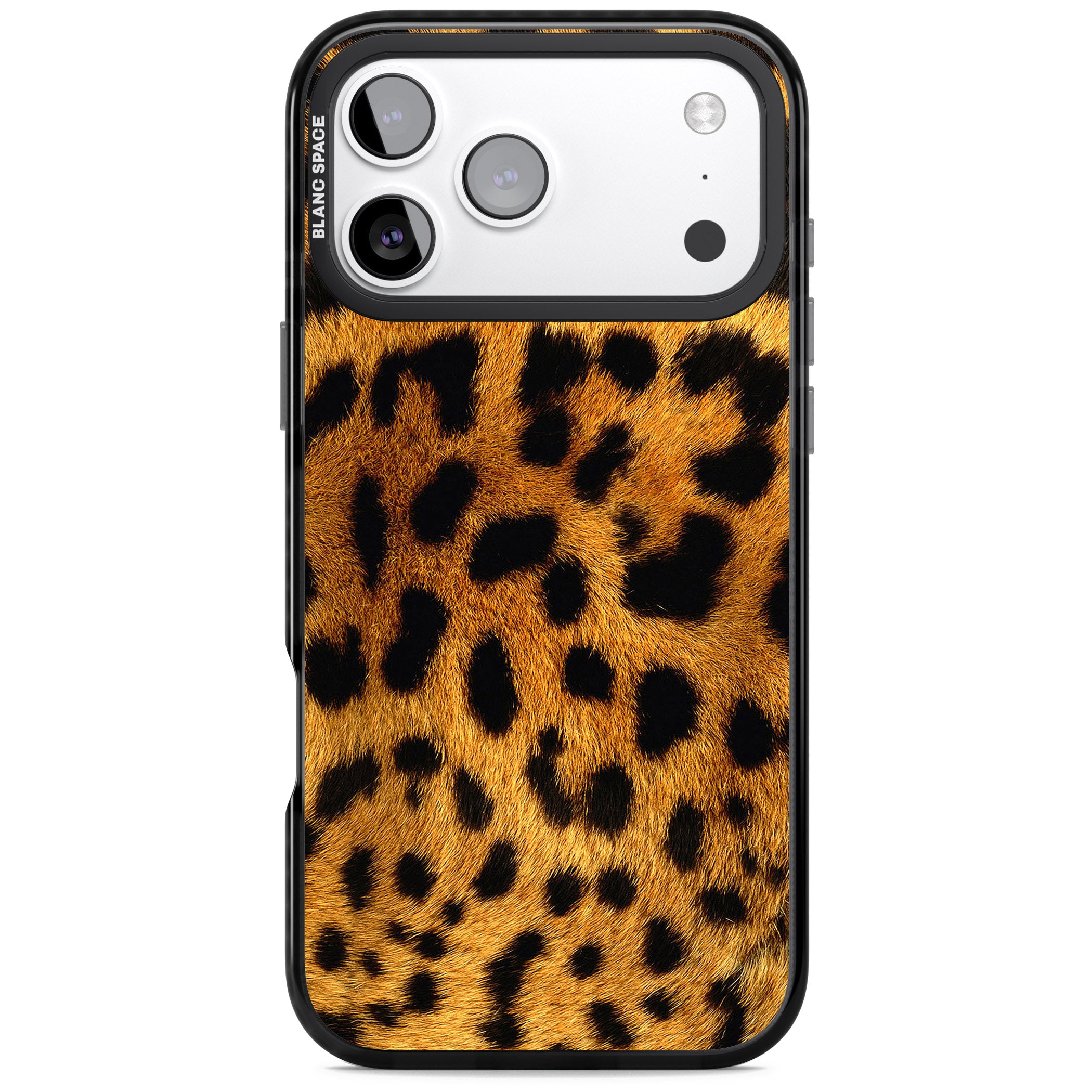 Leopard Print iPhone 17 Pro Max Impact Black Phone Case