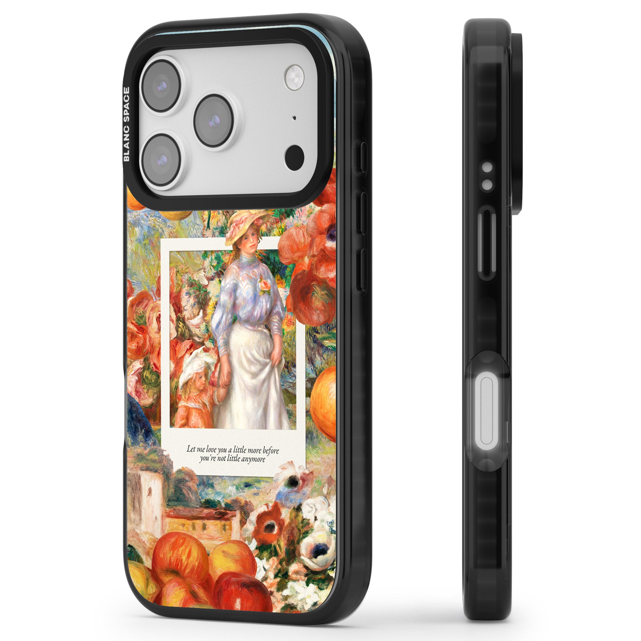 Renoir Mother & Child iPhone 17 Pro Impact Black Phone Case Side Profile