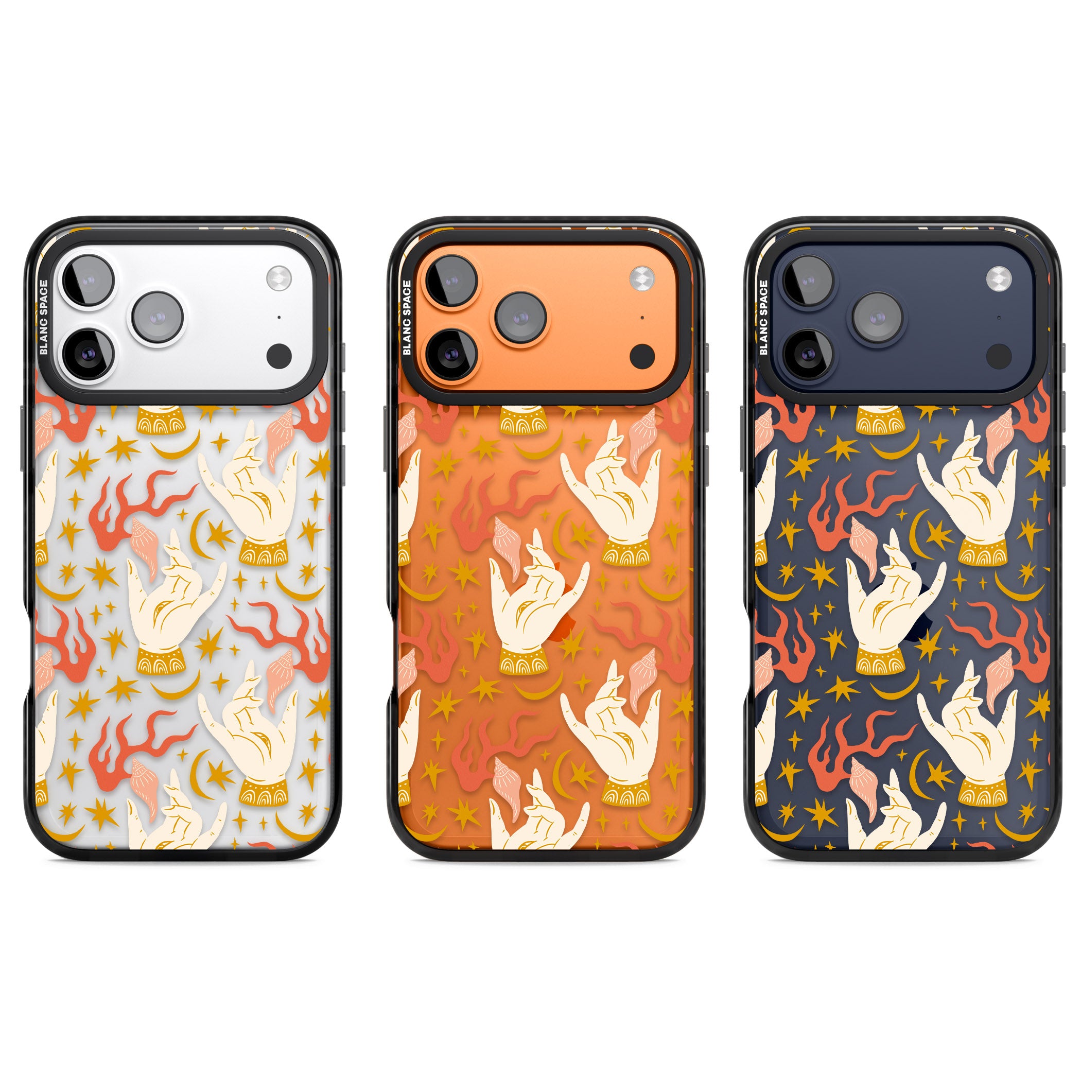 Hand Watcher Pattern iPhone 17 Pro Impact Black Phone Case APT Impact Protection