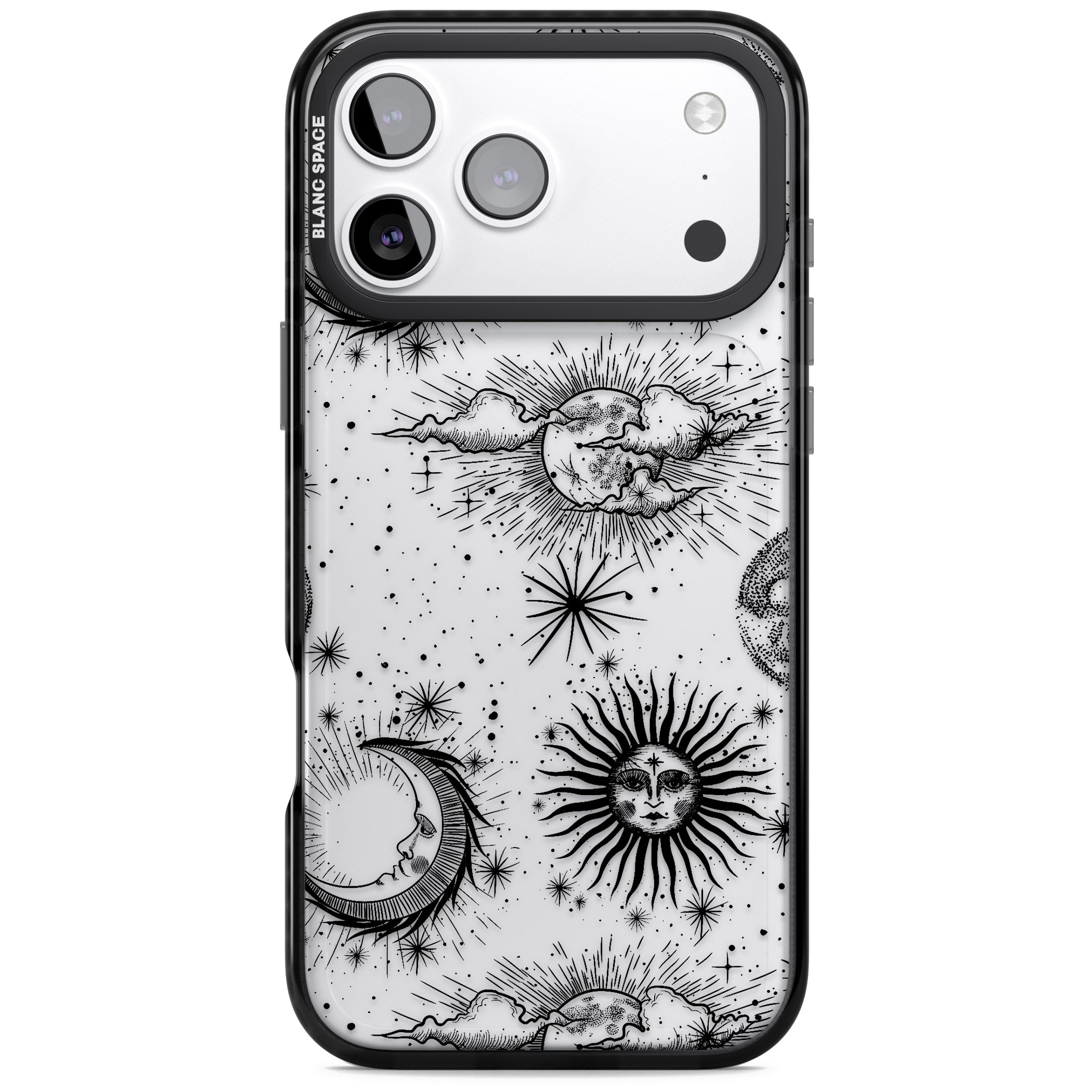 Suns, Moons & Clouds iPhone 17 Pro Impact Black Phone Case