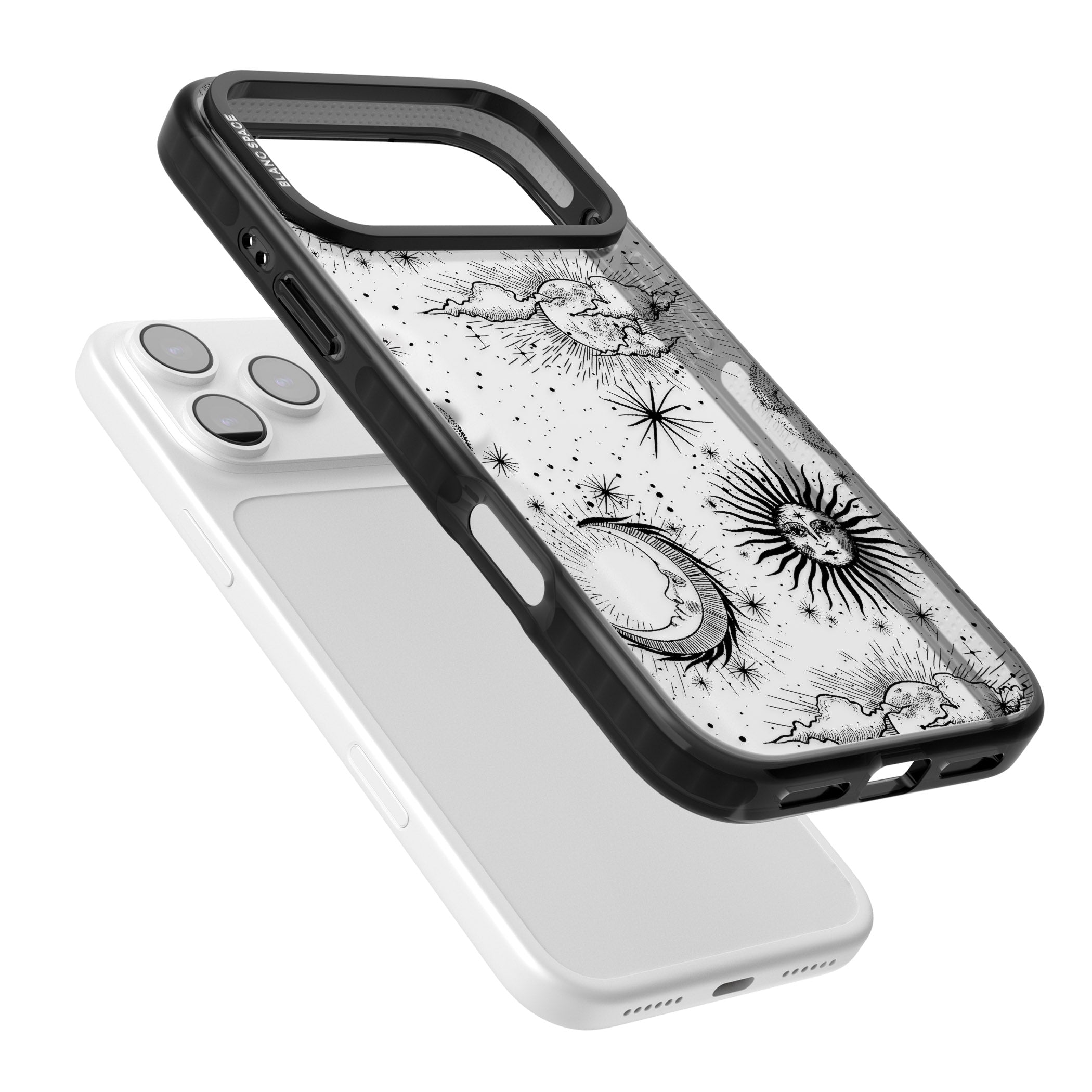 Suns, Moons & Clouds iPhone 17 Pro Impact Black Phone Case Colours