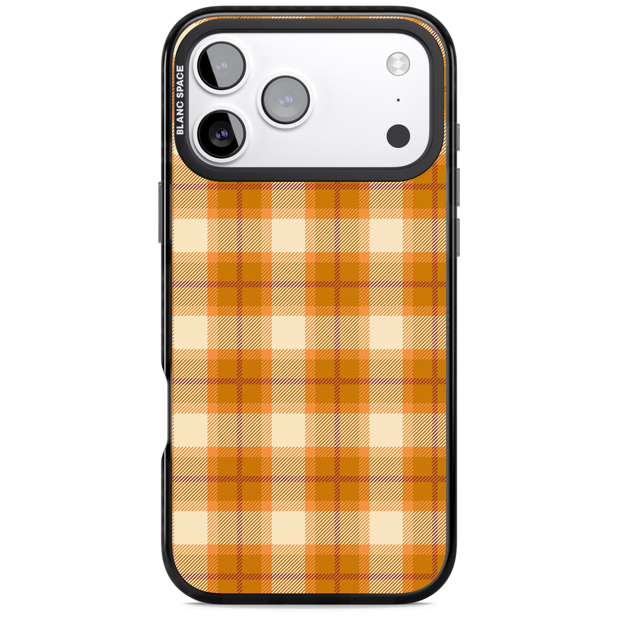 Pumpkin Plaid iPhone 17 Pro Impact Black Phone Case