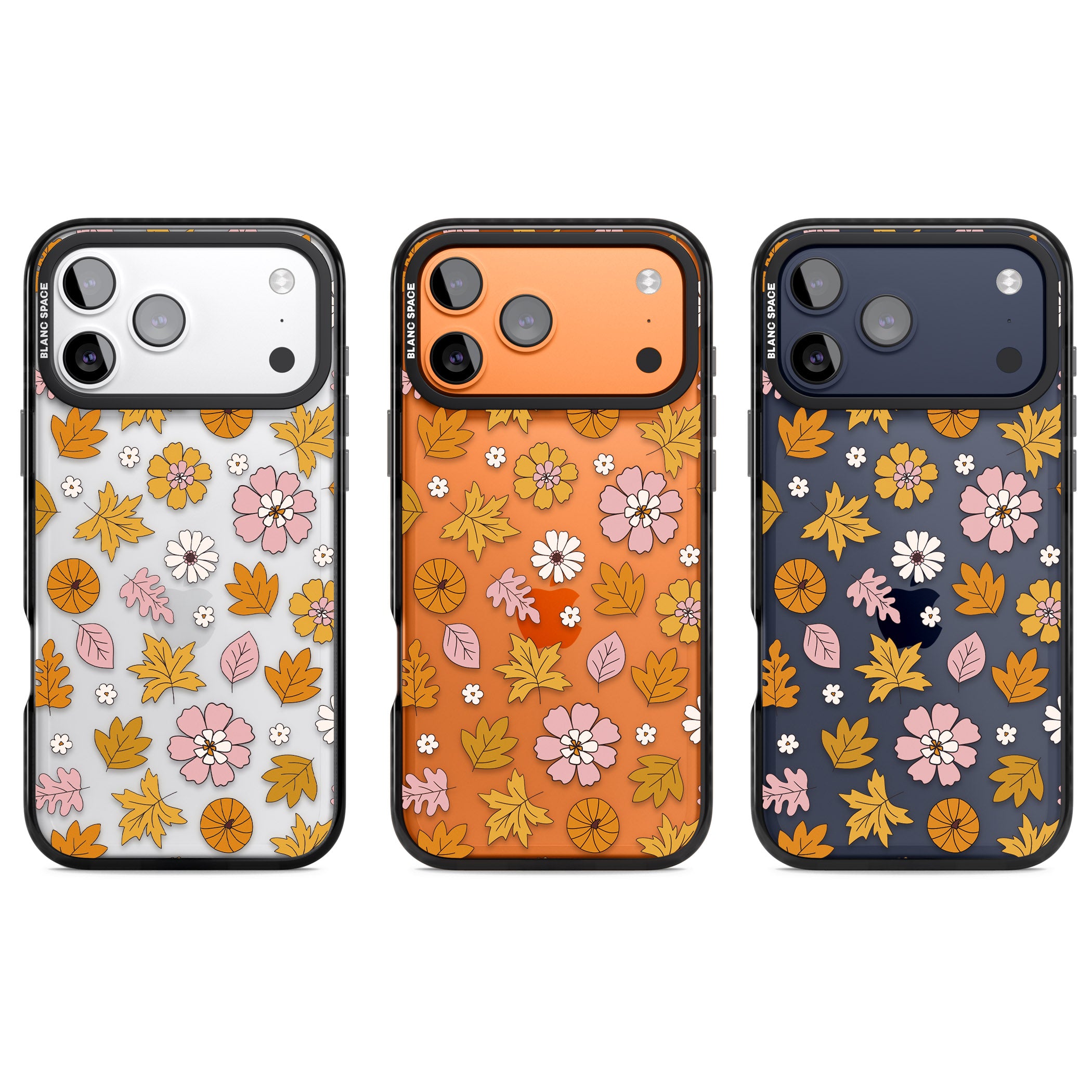Autumn Leaves And Flowers iPhone 17 Pro Impact Black Phone Case APT Impact Protection