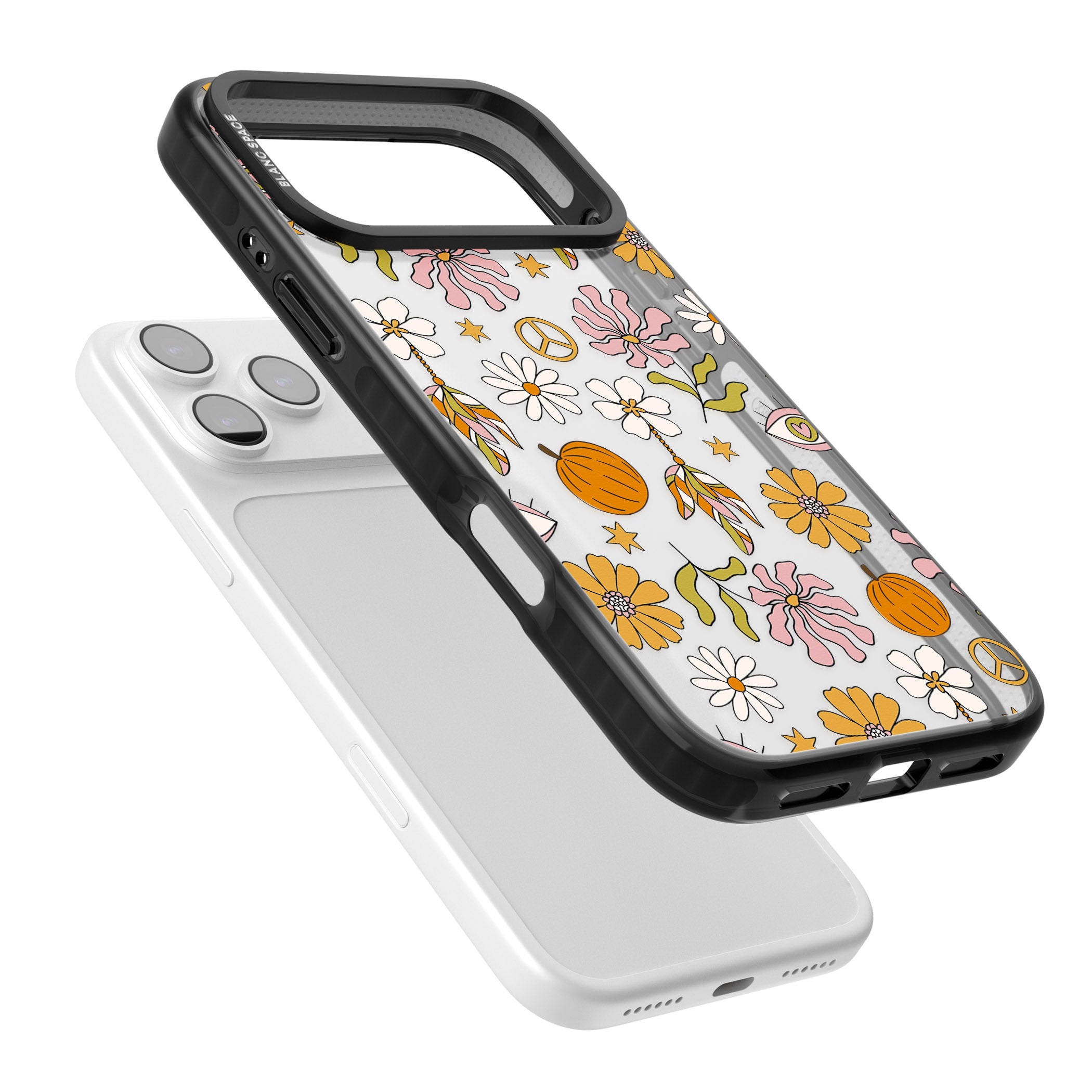 Retro Boho Fall Floral iPhone 17 Pro Max Impact Black Phone Case Colours
