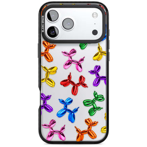 Balloon Dogs pop art iPhone case featuring rainbow chrome balloon dogs in Jeff Koons style | Clear Impact case for iPhone 17 Pro, iPhone 17 Pro Max
