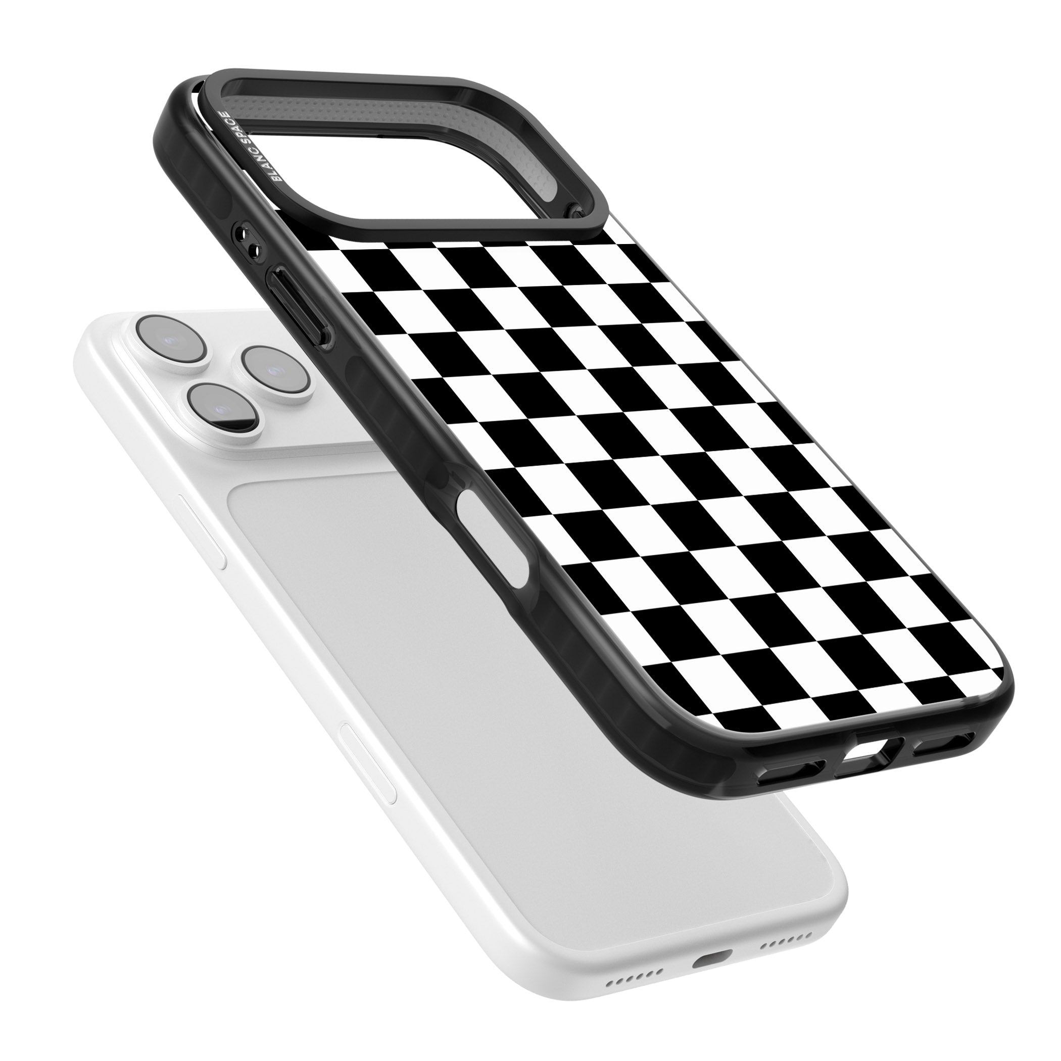Black Checkered iPhone 17 Pro Impact Black Phone Case Colours