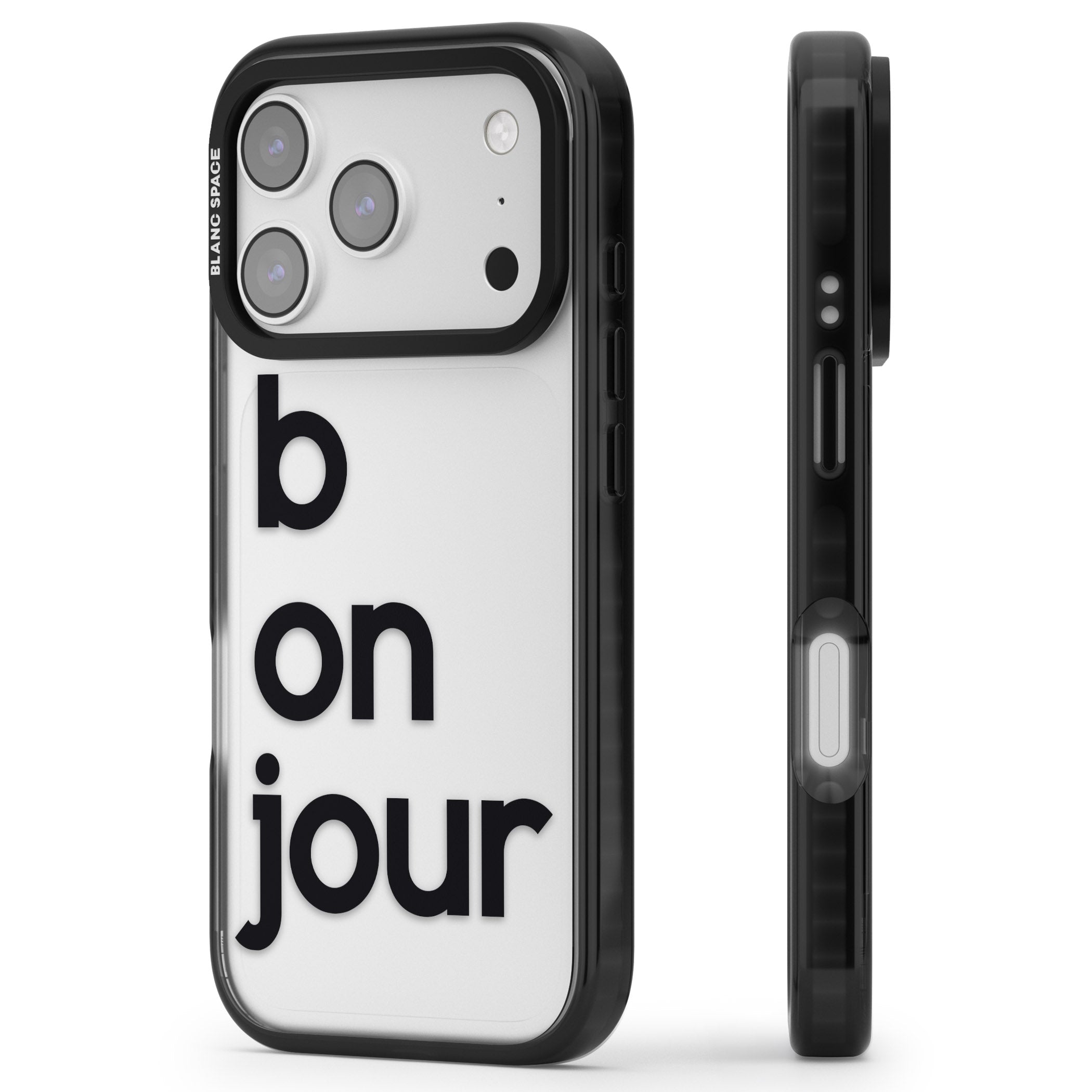 Bonjour iPhone 17 Pro Impact Black Phone Case Side Profile