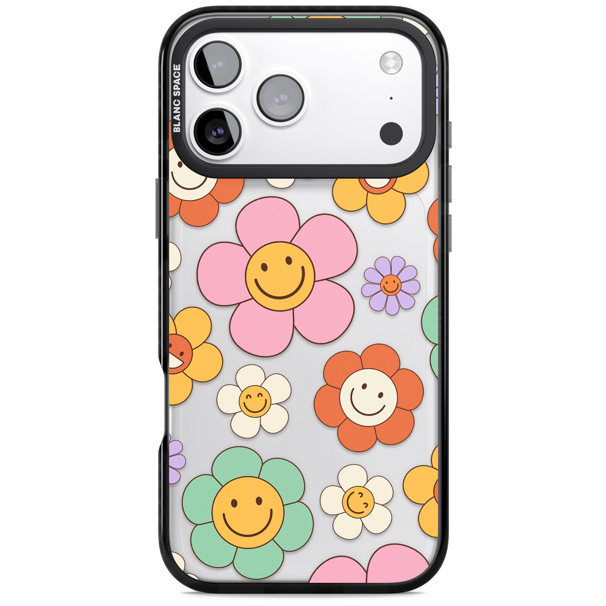 Happy Blossoms iPhone 17 Pro Impact Black Phone Case