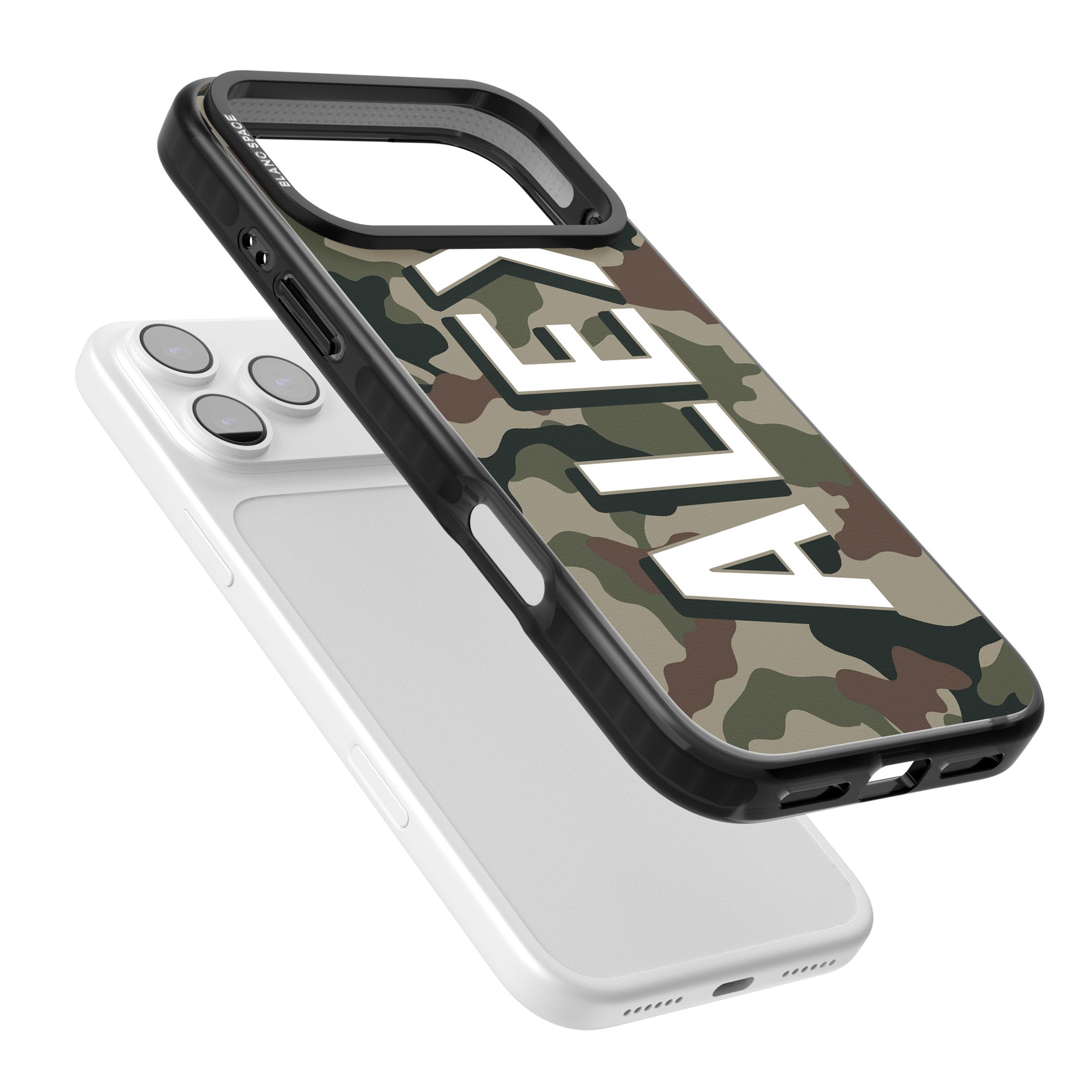 Personalised Classic Green Camo iPhone 17 Pro Impact Black Phone Case Colours