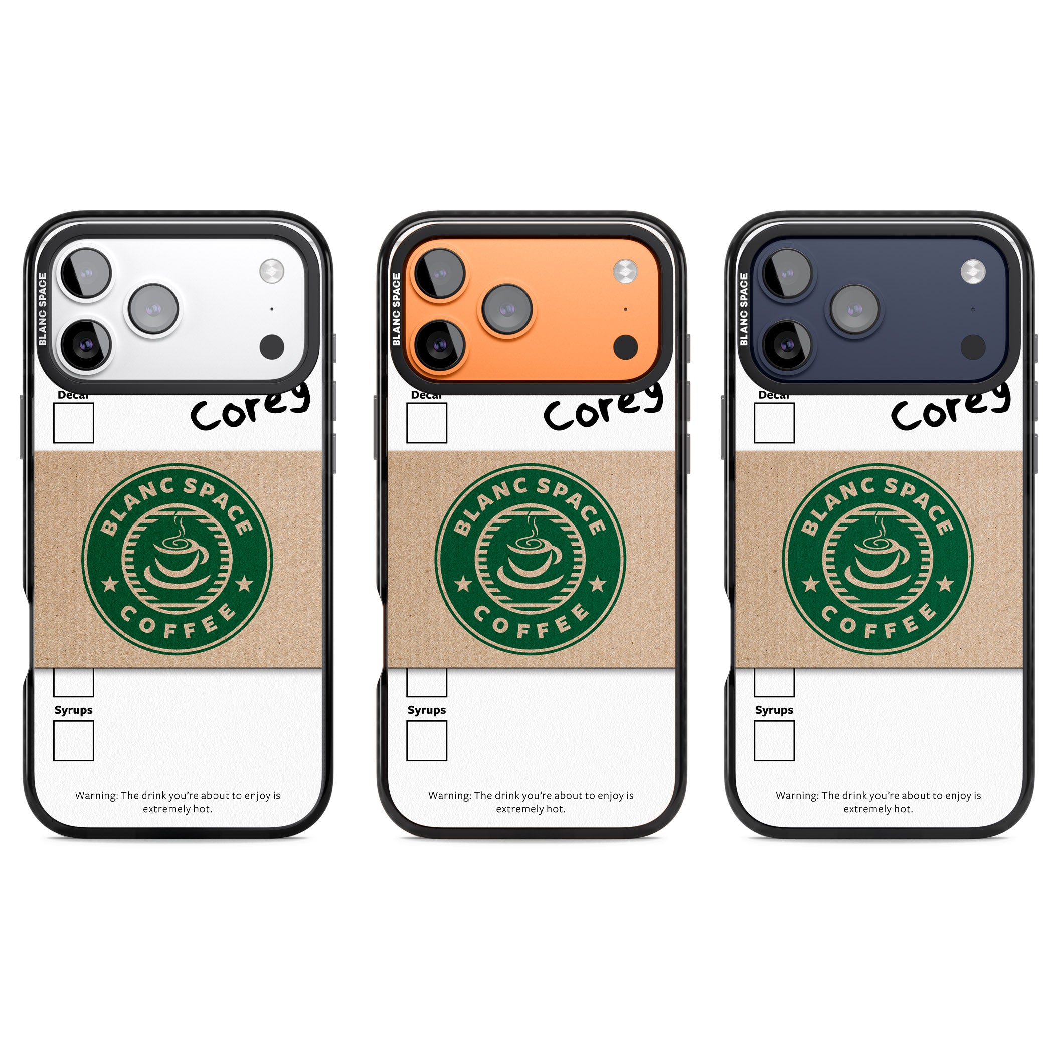 Personalised Coffee Cup iPhone 17 Pro Impact Black Phone Case APT Impact Protection