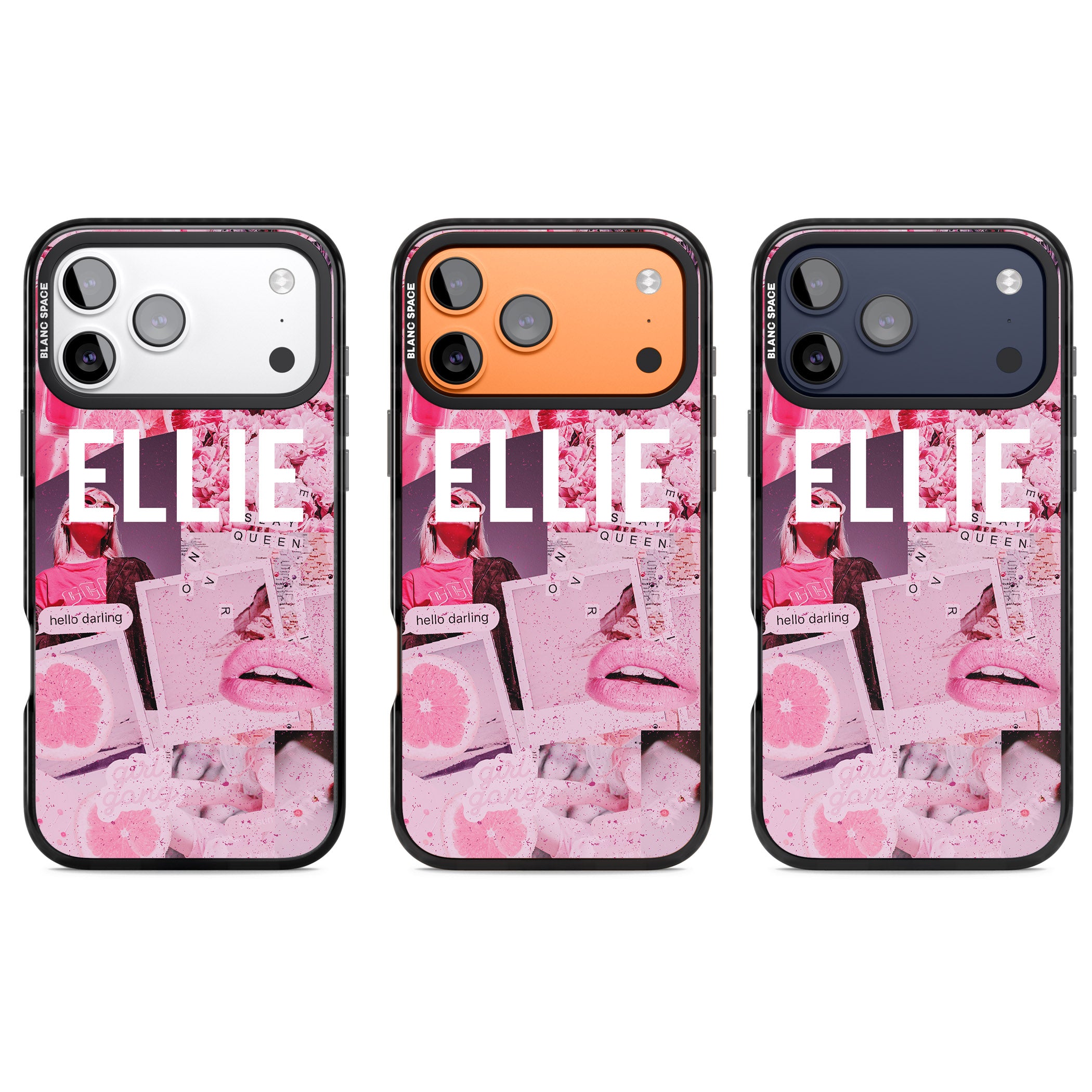Personalised Sweet Pink Collage iPhone 17 Pro Impact Black Phone Case APT Impact Protection