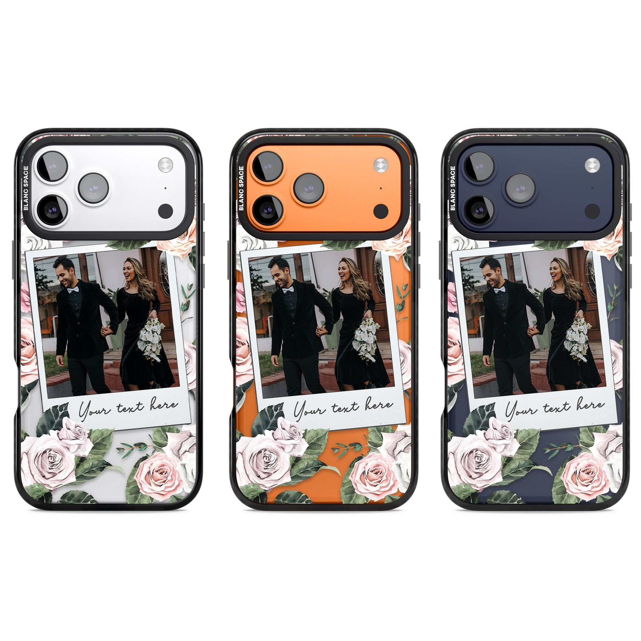 Personalised Floral Instant Camera Photo iPhone 17 Pro Impact Black Phone Case APT Impact Protection