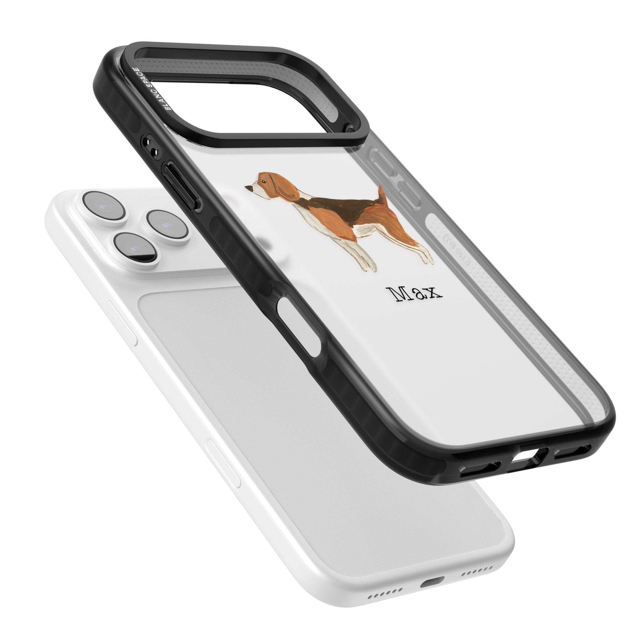 Personalised Beagle iPhone 17 Pro Impact Black Phone Case Colours