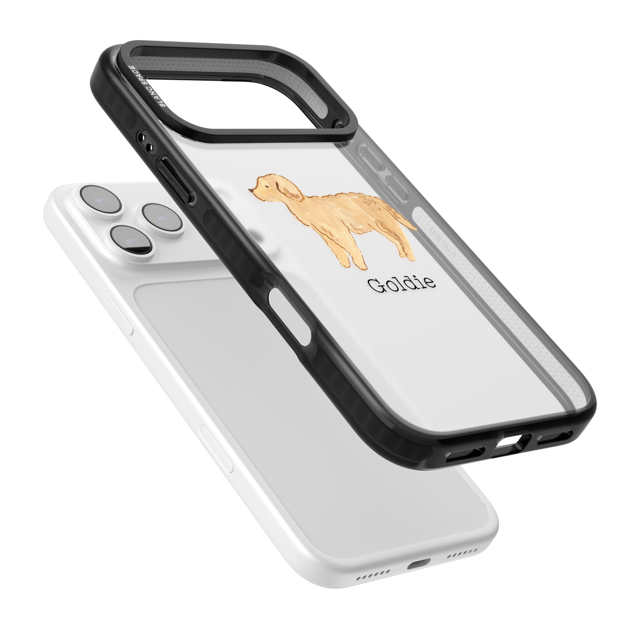 Personalised Goldendoodle iPhone 17 Pro Impact Black Phone Case Colours