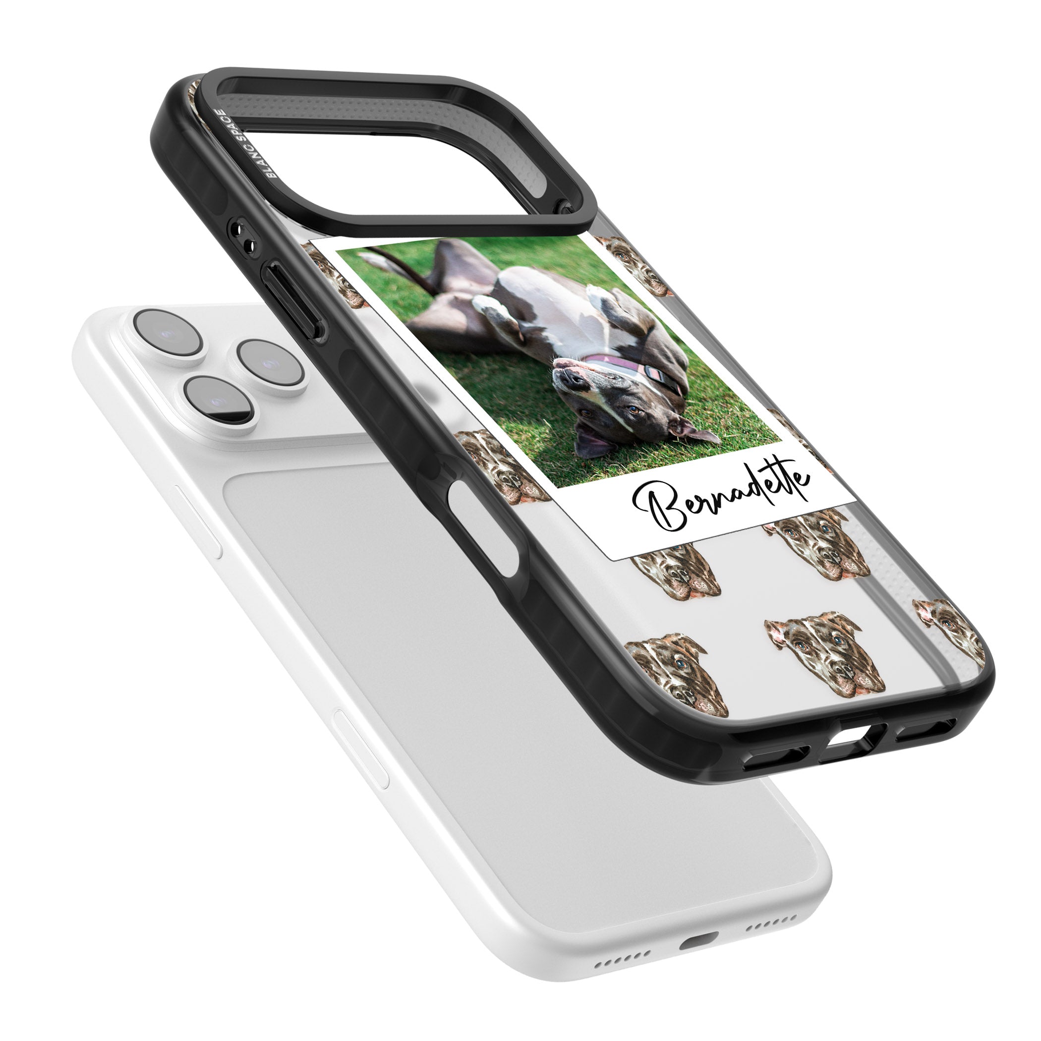 Personalised Staffordshire Bull Terrier Instant Camera Photo iPhone 17 Pro Impact Black Phone Case Colours