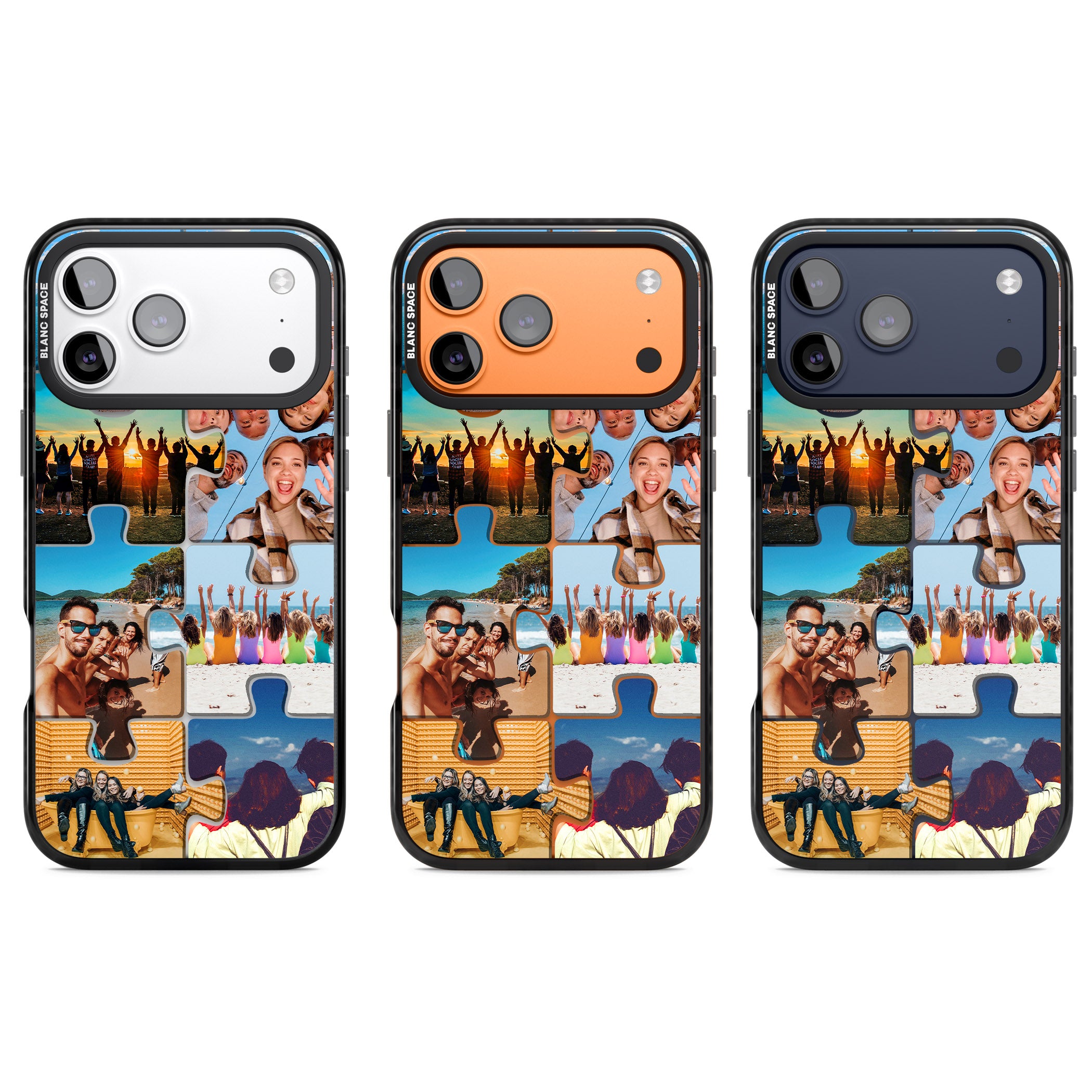 Personalised Jigsaw Photo Grid iPhone 17 Pro Impact Black Phone Case APT Impact Protection