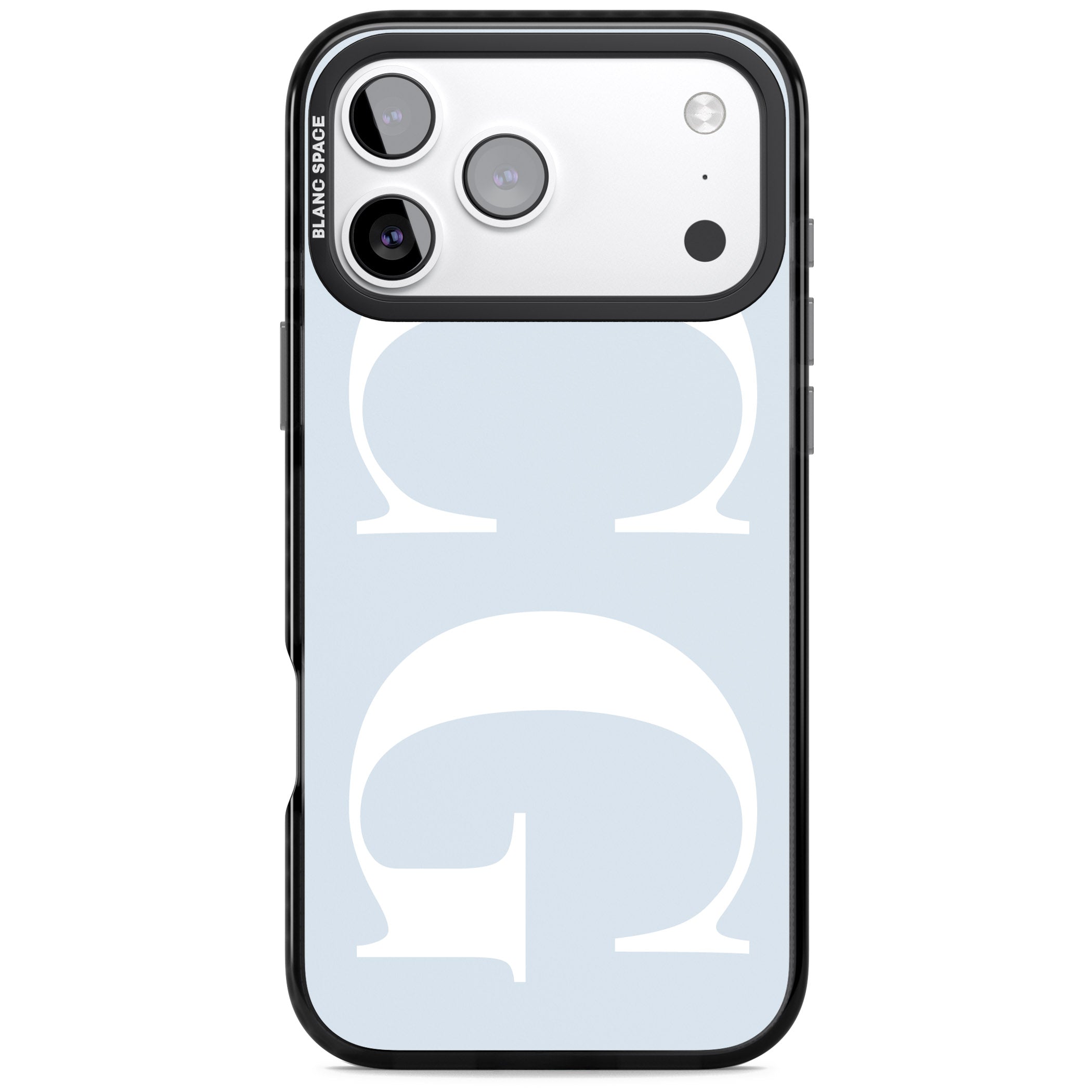 Personalised White & Blue Green Letters iPhone 17 Pro Impact Black Phone Case