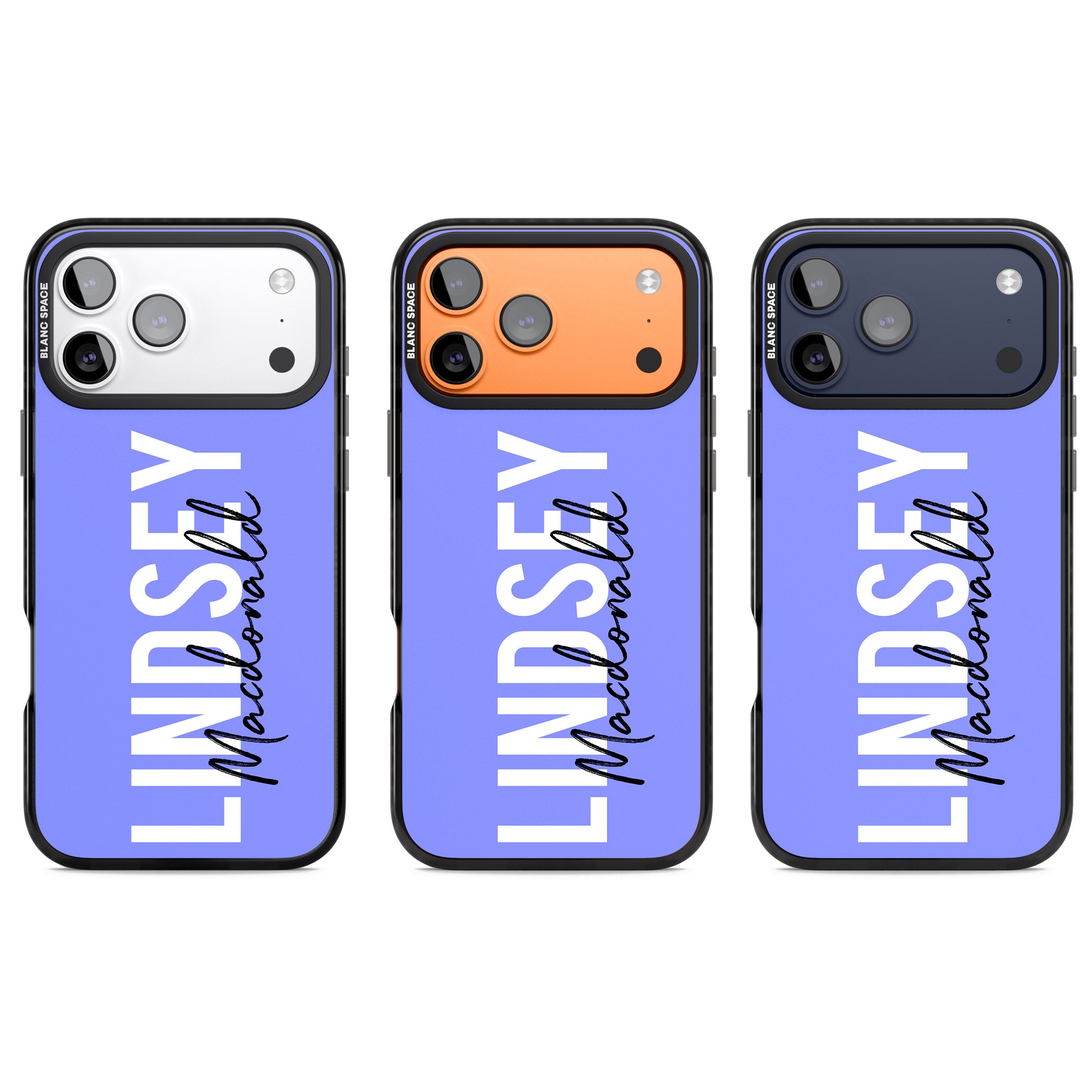 Personalised Bold Name: Purple iPhone 17 Pro Impact Black Phone Case APT Impact Protection