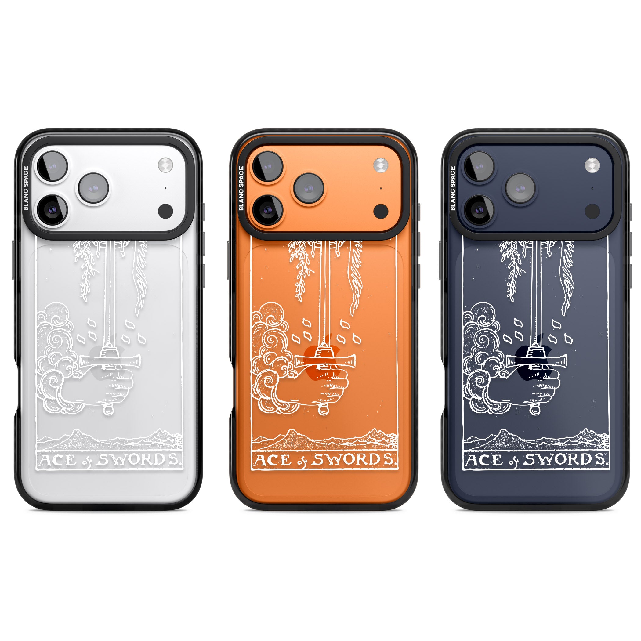 Personalised Ace Of Swords Tarot Card (White) iPhone 17 Pro Impact Black Phone Case APT Impact Protection