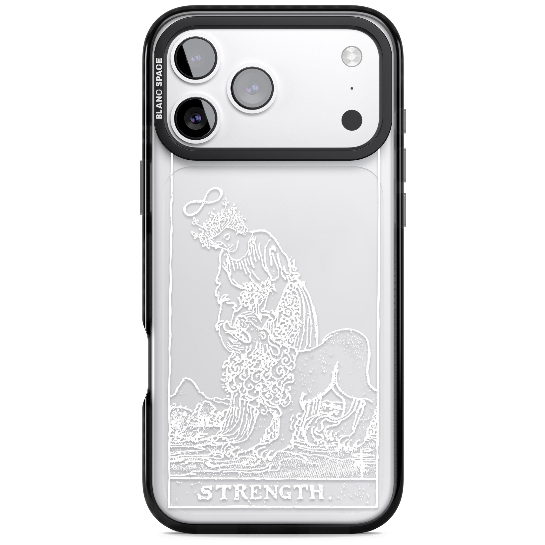 Personalised Strength Tarot Card (White) iPhone 17 Pro Impact Black Phone Case