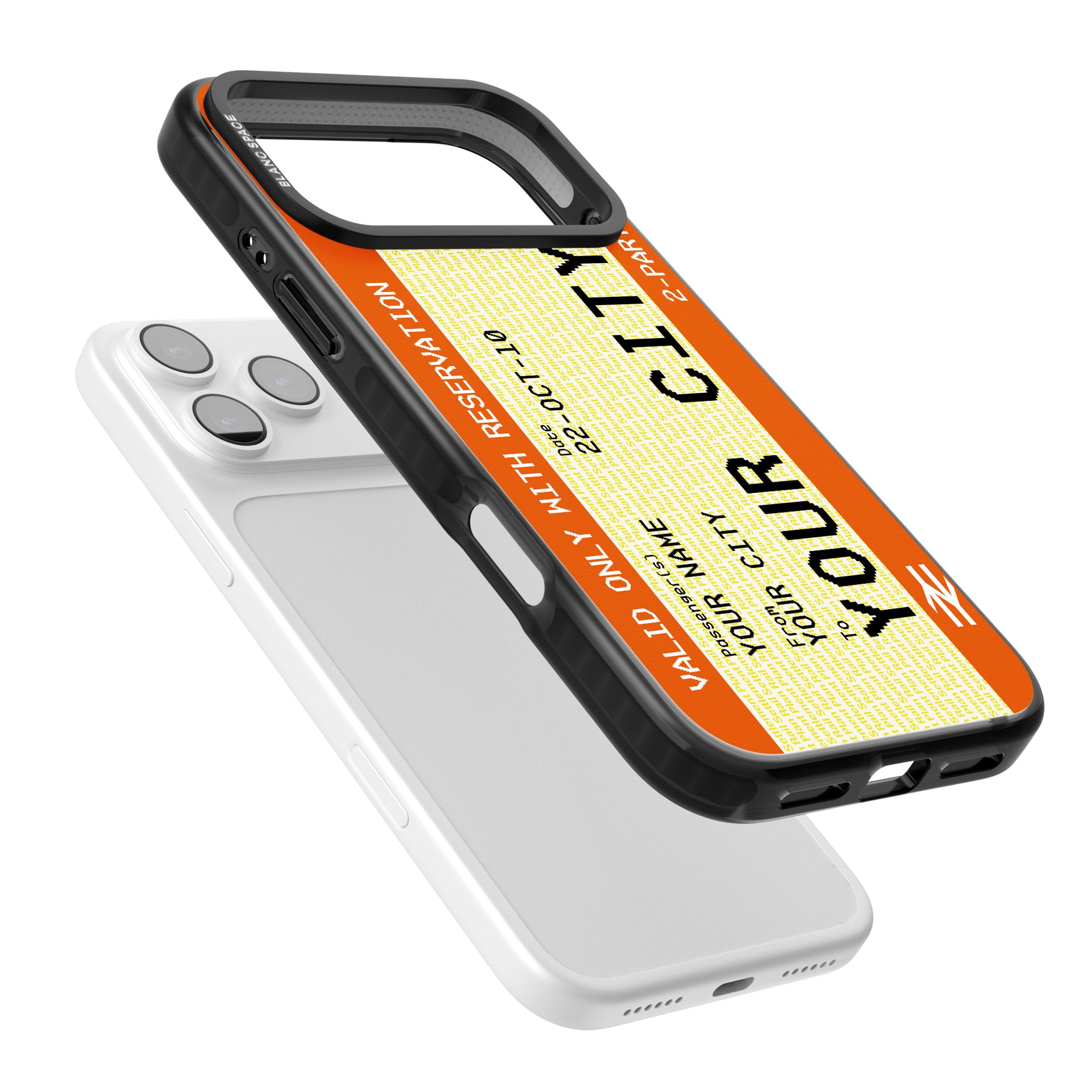 Personalised Create Your Own Train Ticket iPhone 17 Pro Impact Black Phone Case Colours