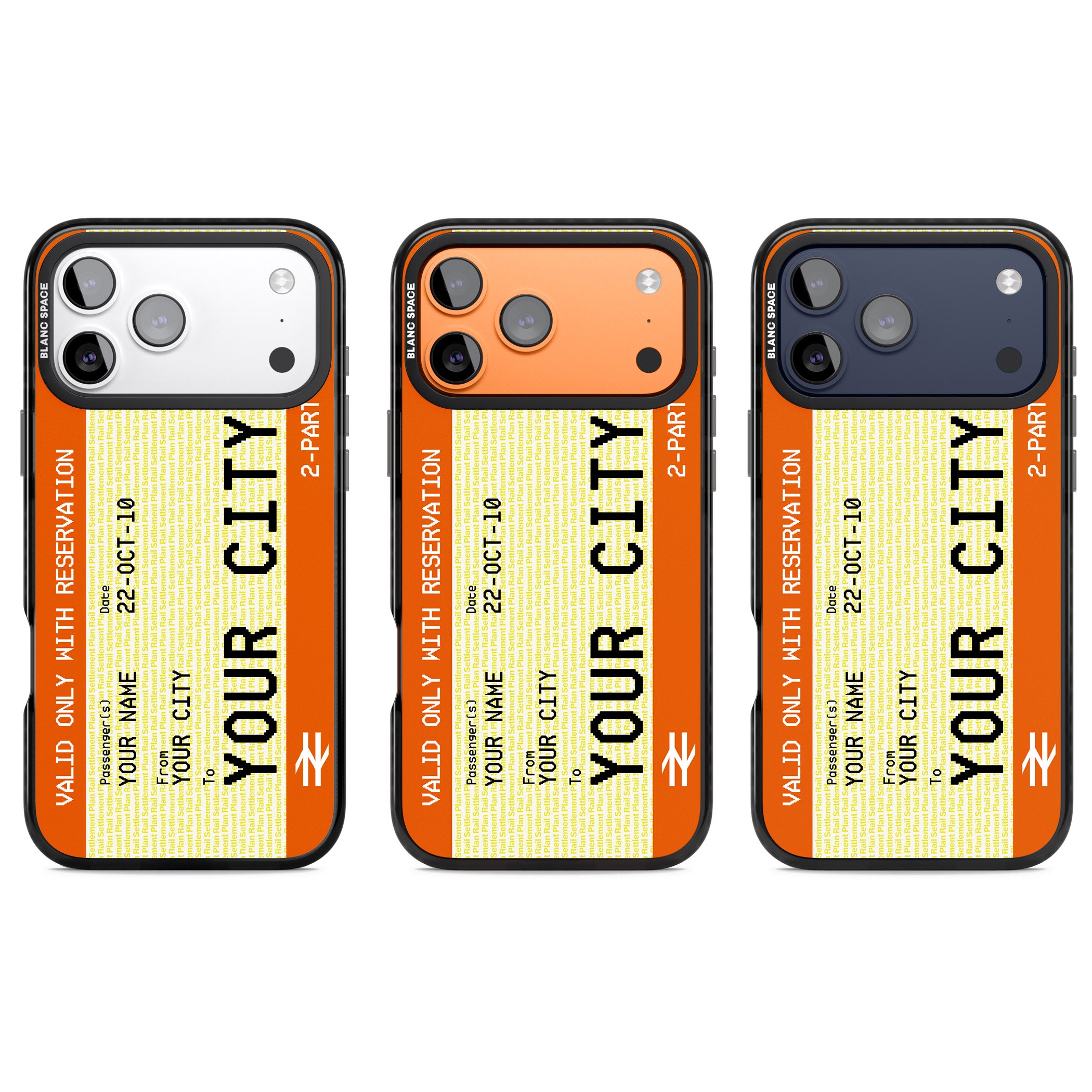 Personalised Create Your Own Train Ticket iPhone 17 Pro Impact Black Phone Case APT Impact Protection