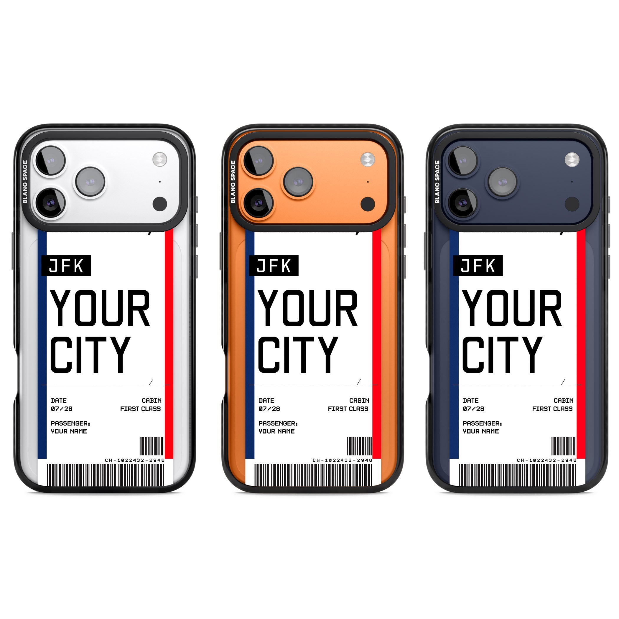 Personalised Create Your Own Boarding Pass Ticket iPhone 17 Pro Impact Black Phone Case APT Impact Protection