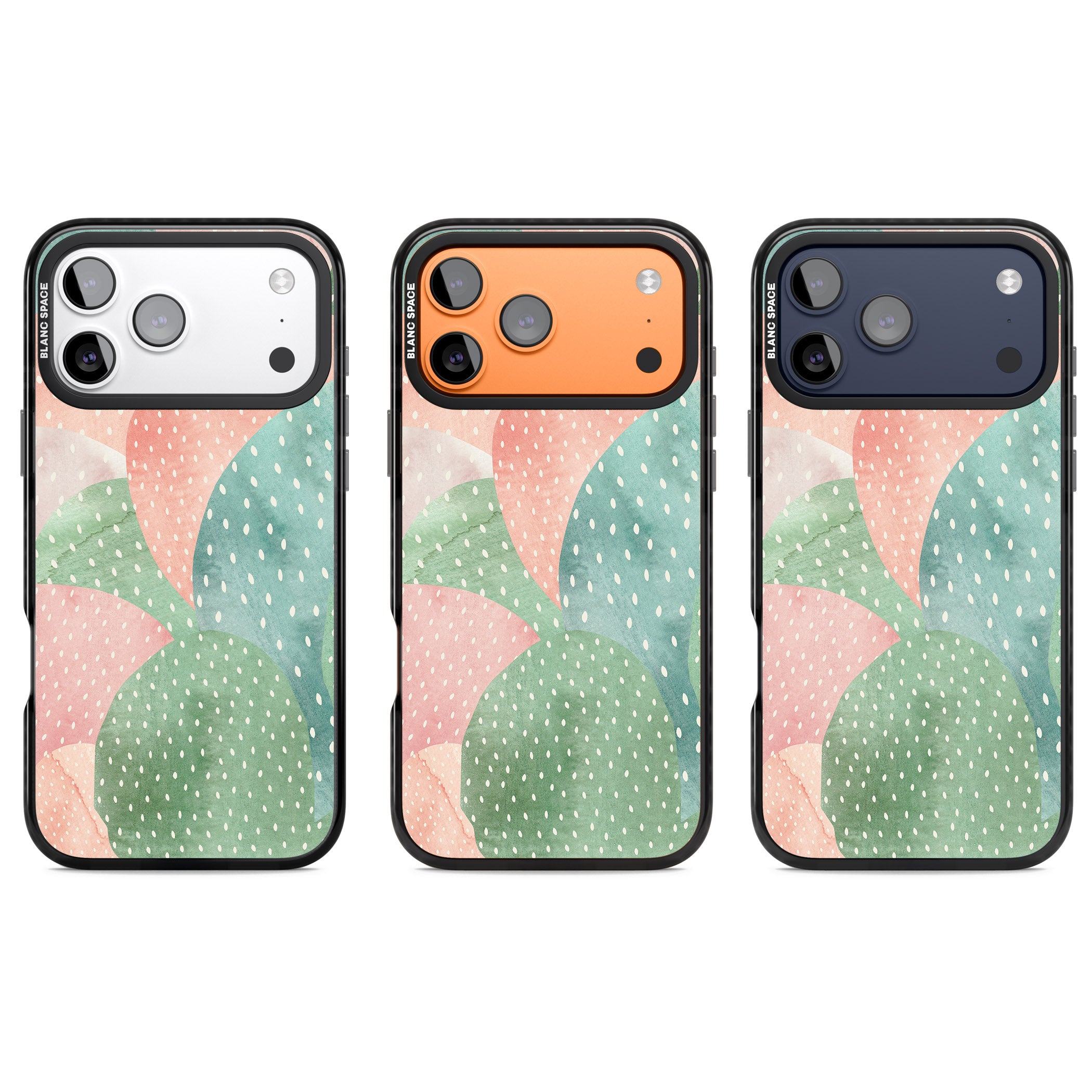 Pastel Cacti Pattern iPhone 17 Pro Impact Black Phone Case APT Impact Protection