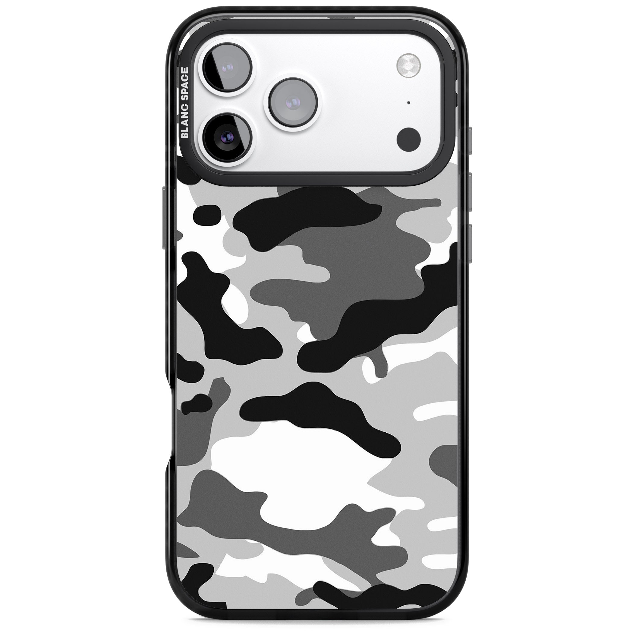 Grey Camo iPhone 17 Pro Impact Black Phone Case