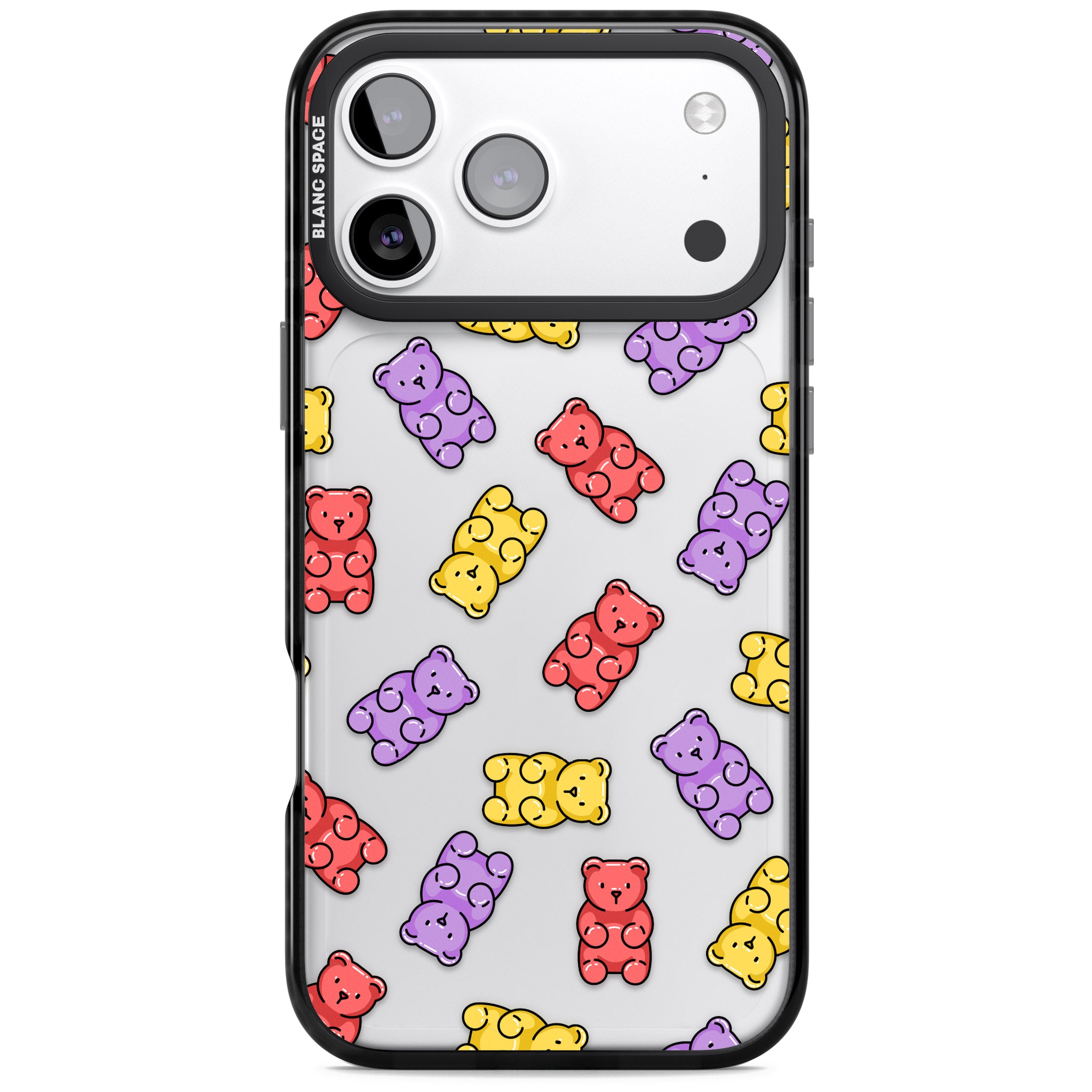 Gummy Bear Pattern iPhone 17 Pro Impact Black Phone Case