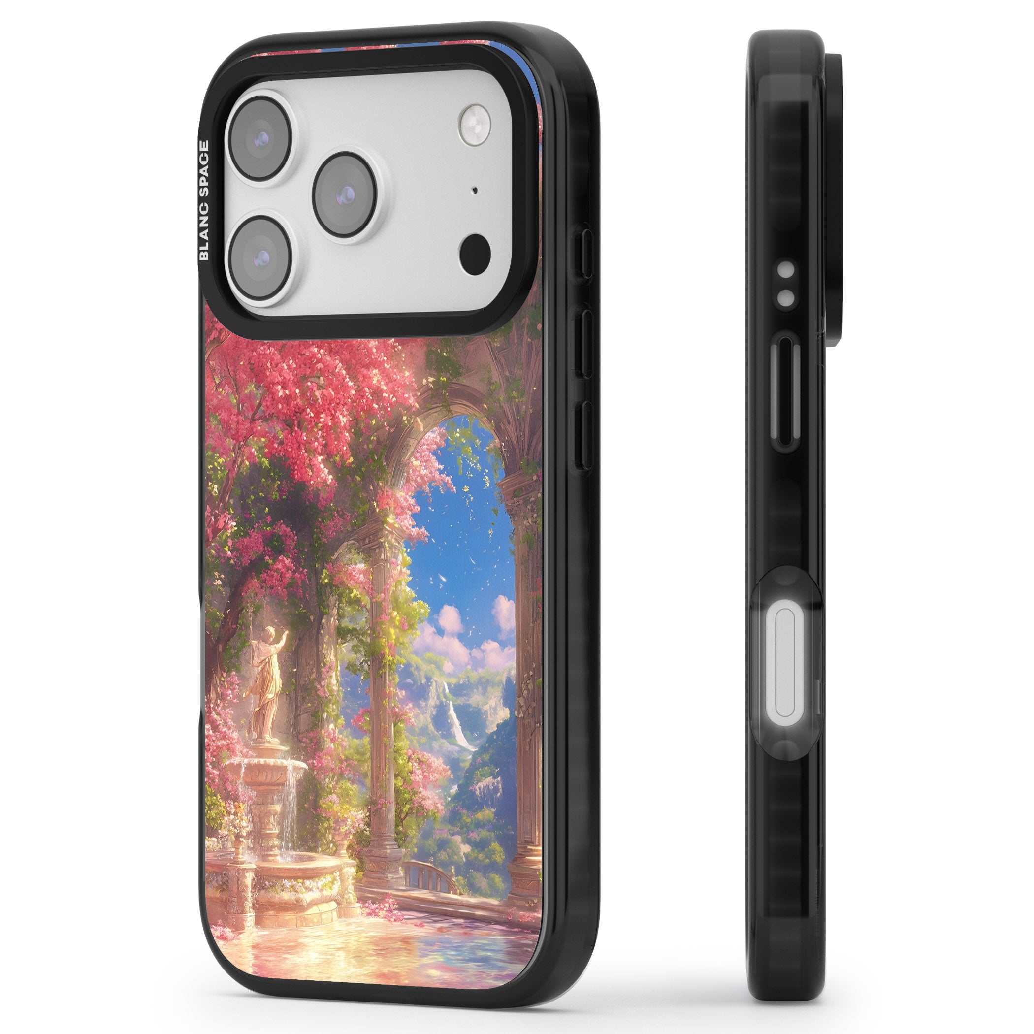 Castle Blossom iPhone 17 Pro Impact Black Phone Case Side Profile