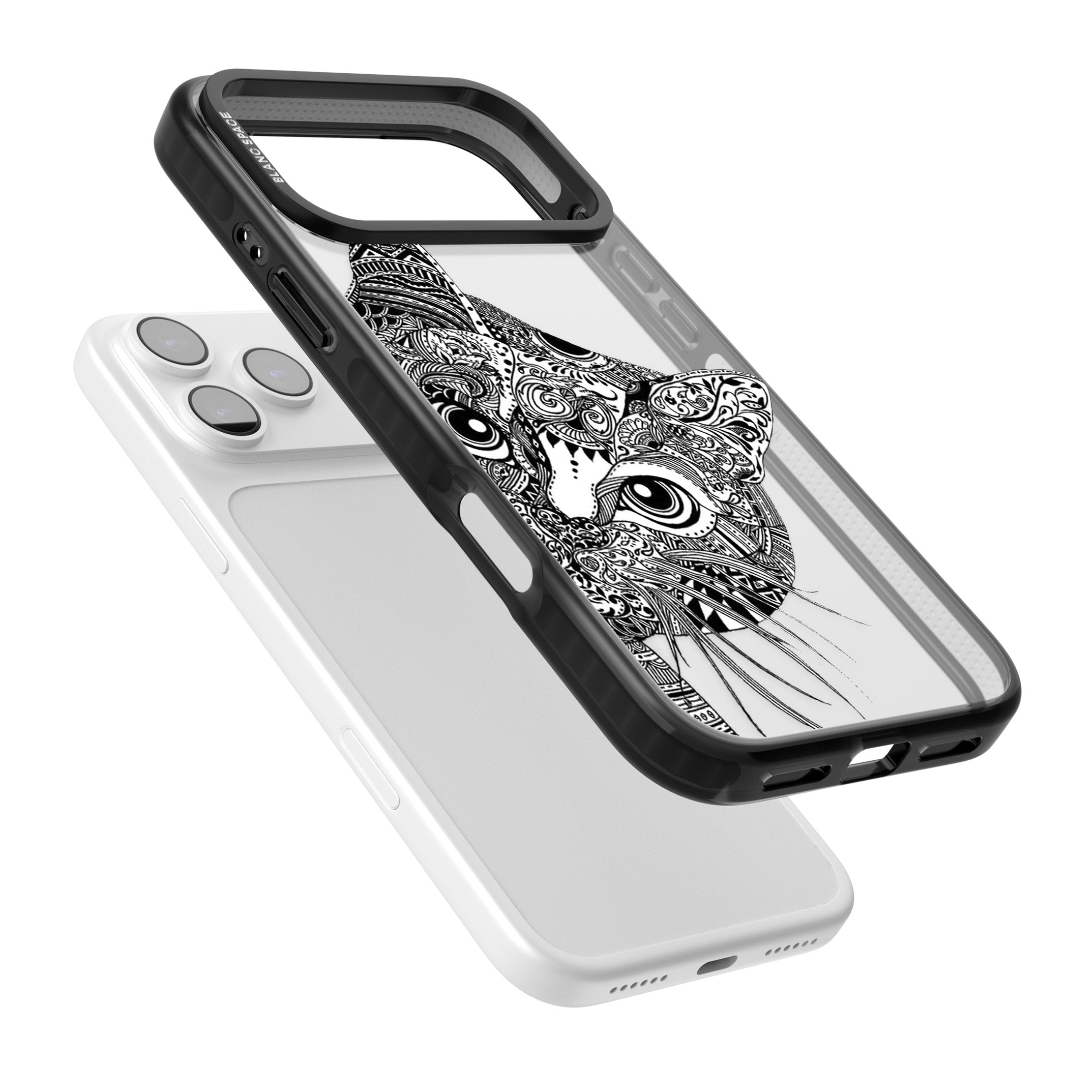 Henna Cat iPhone 17 Pro Impact Black Phone Case Colours