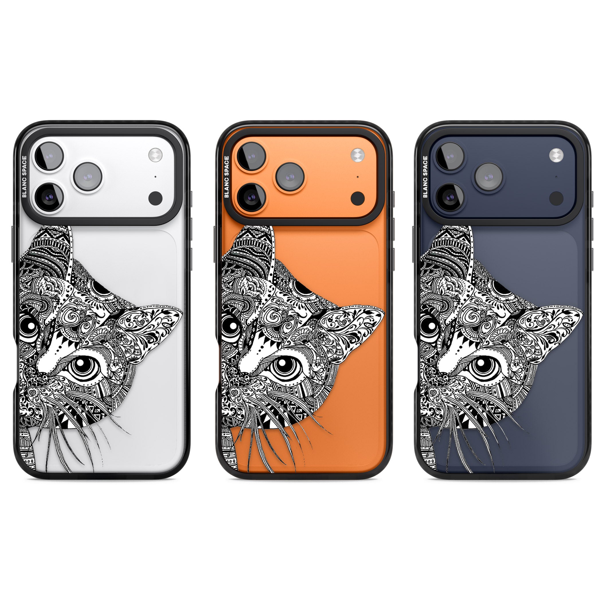 Henna Cat iPhone 17 Pro Impact Black Phone Case APT Impact Protection