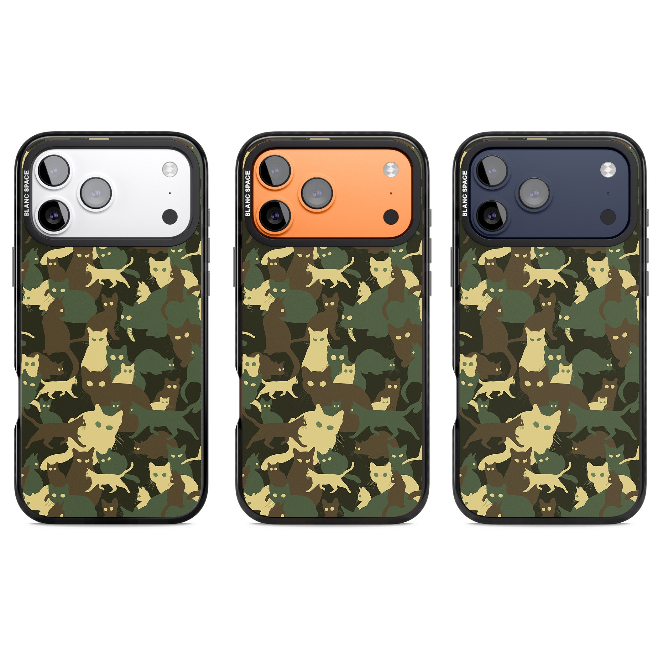 Forest Cat Camo iPhone 17 Pro Impact Black Phone Case APT Impact Protection